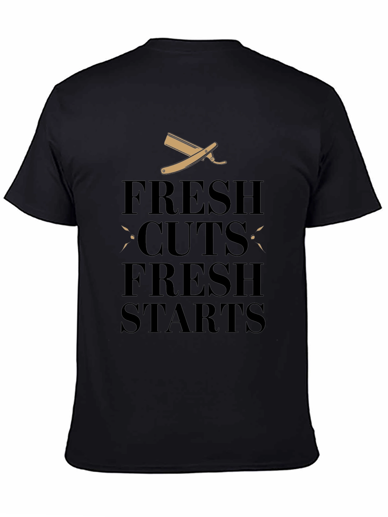 Fresh Cuts & Starts Black Graphic Tee