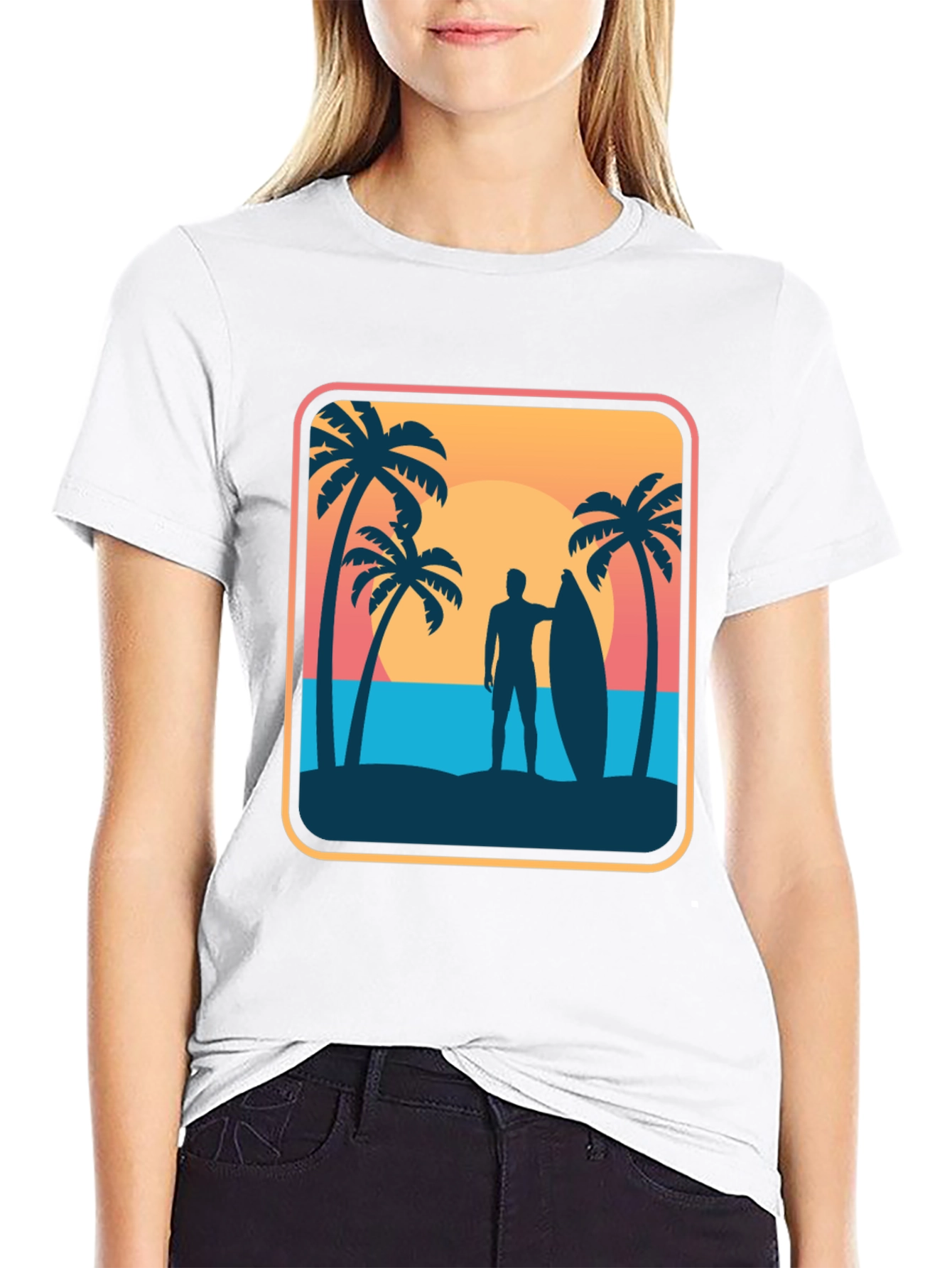 Surfer Silhouette Graphic Tee