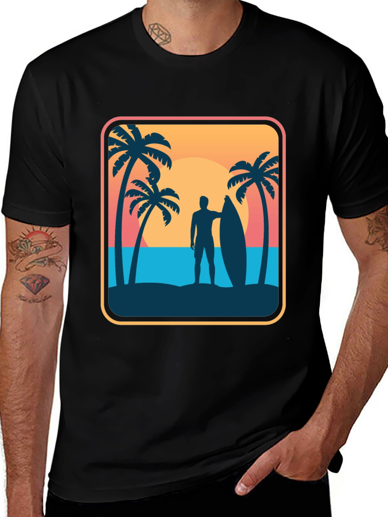 Surfer Silhouette Graphic Tee