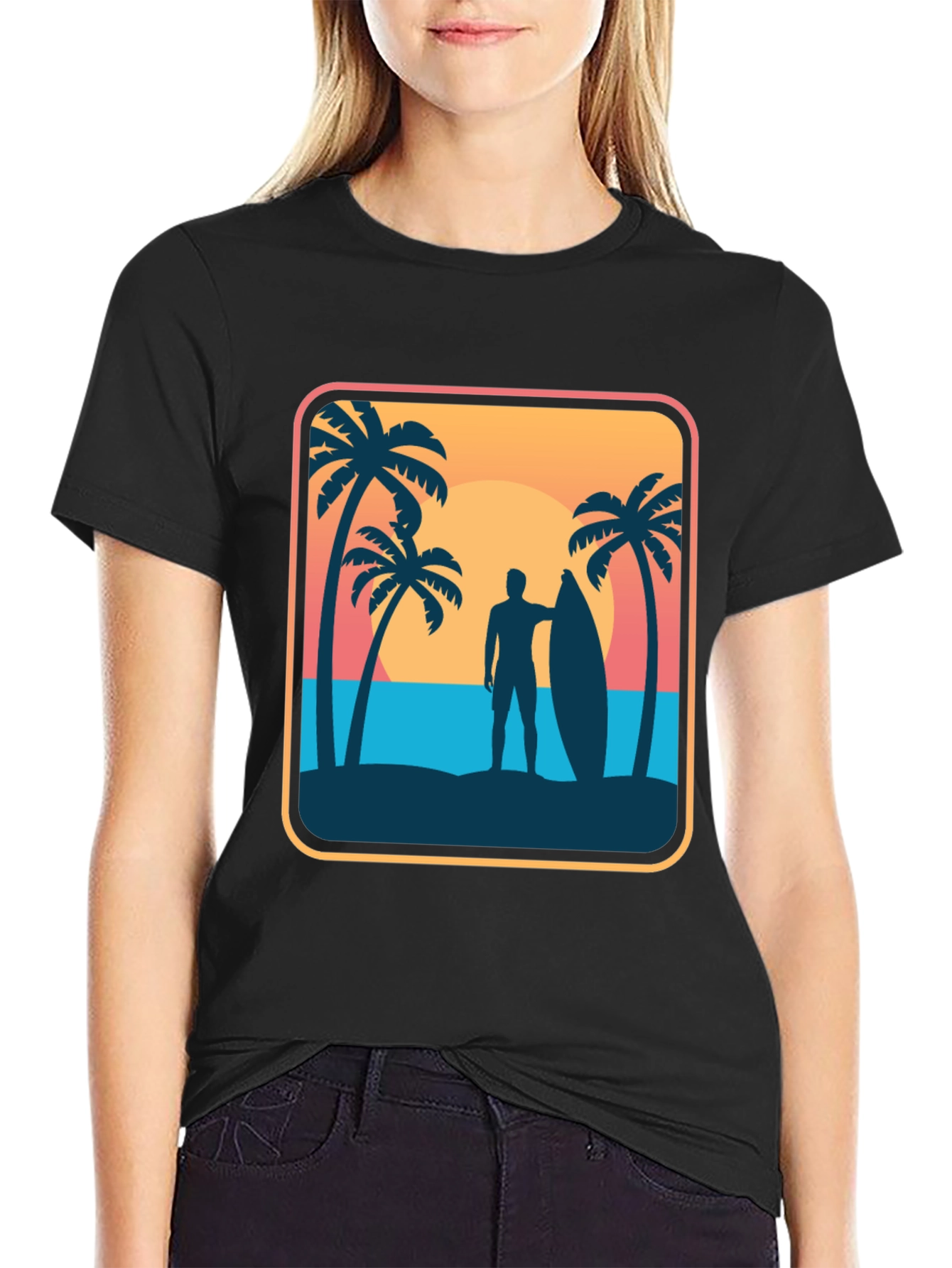 Surfer Silhouette Graphic Tee