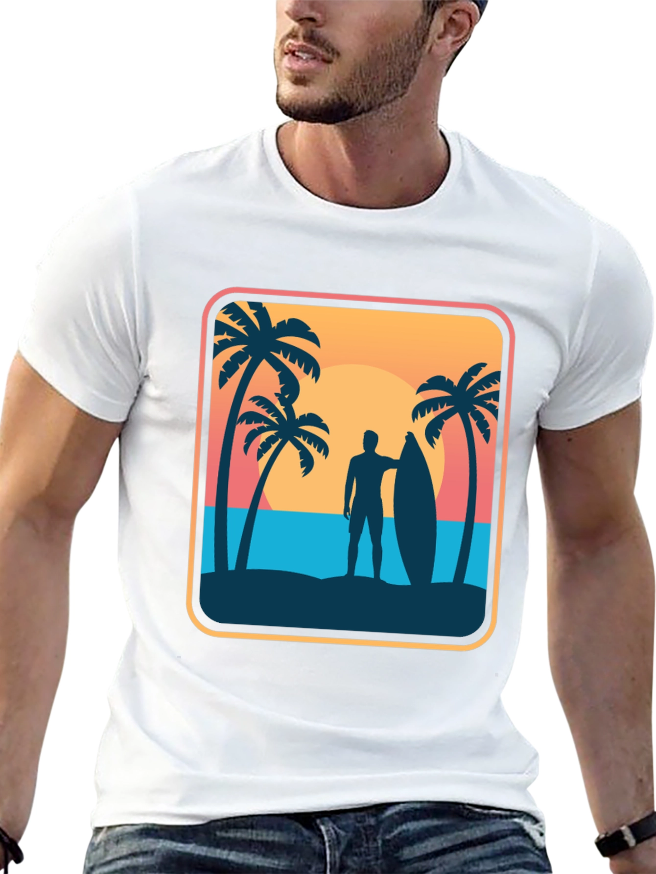 Surfer Silhouette Graphic Tee