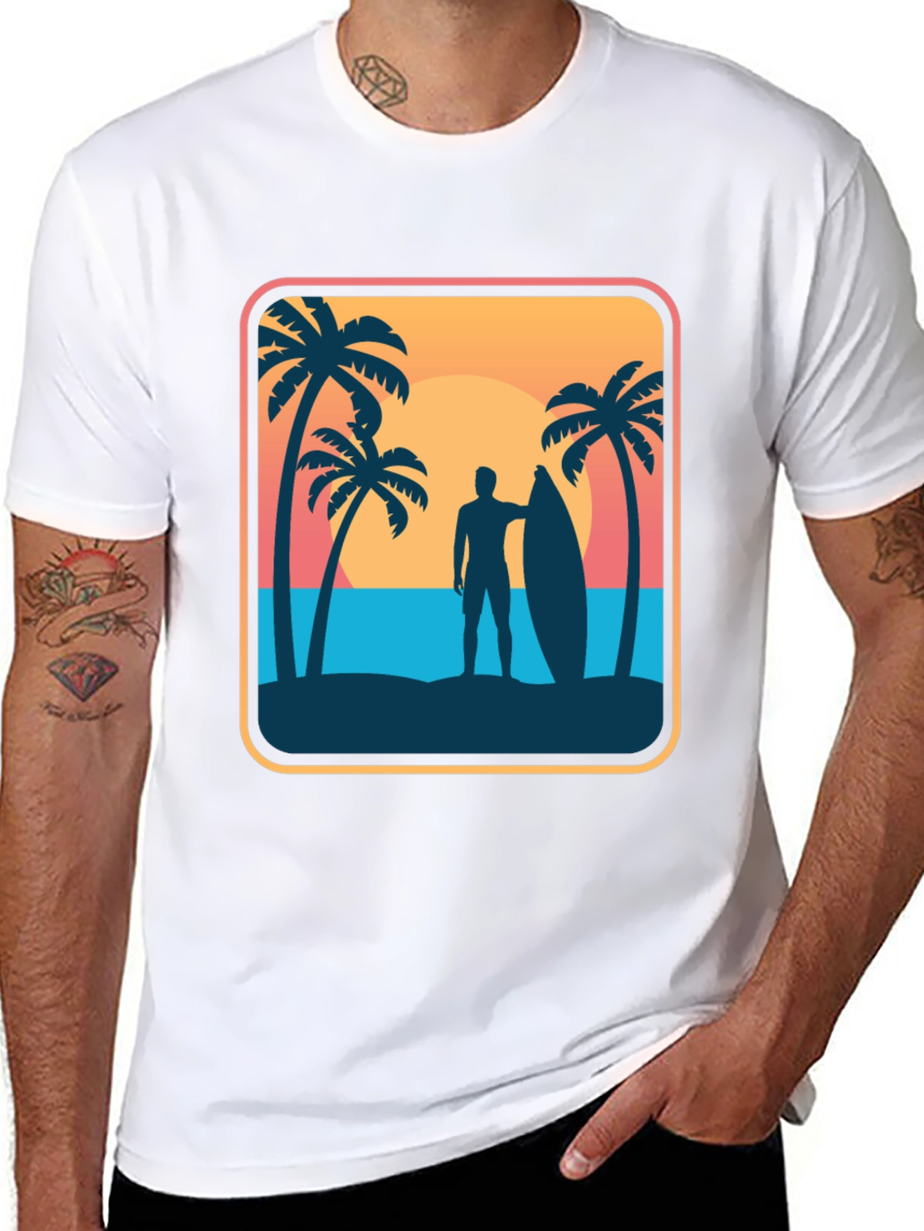 Surfer Silhouette Graphic Tee