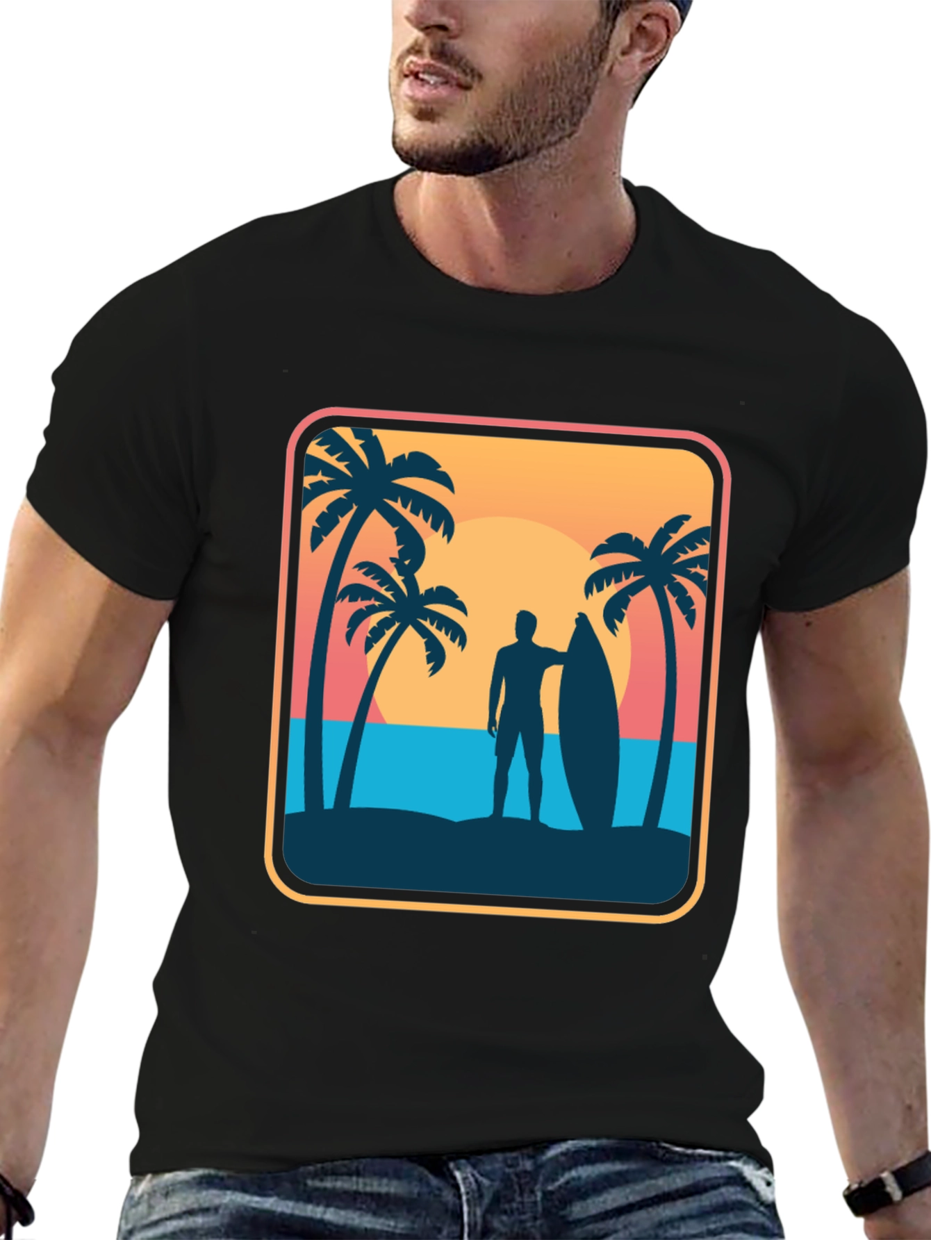 Surfer Silhouette Graphic Tee