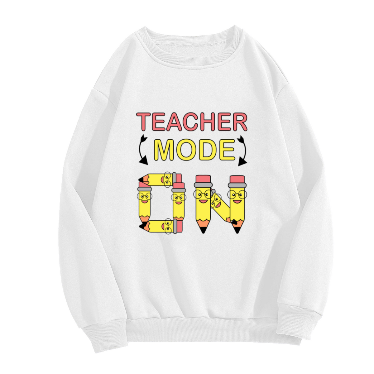 TEACHER MODE ON - Funny Teacher Graphic ԲÁìÎÀÒÂ | Unisex Pullover Sweatshirt