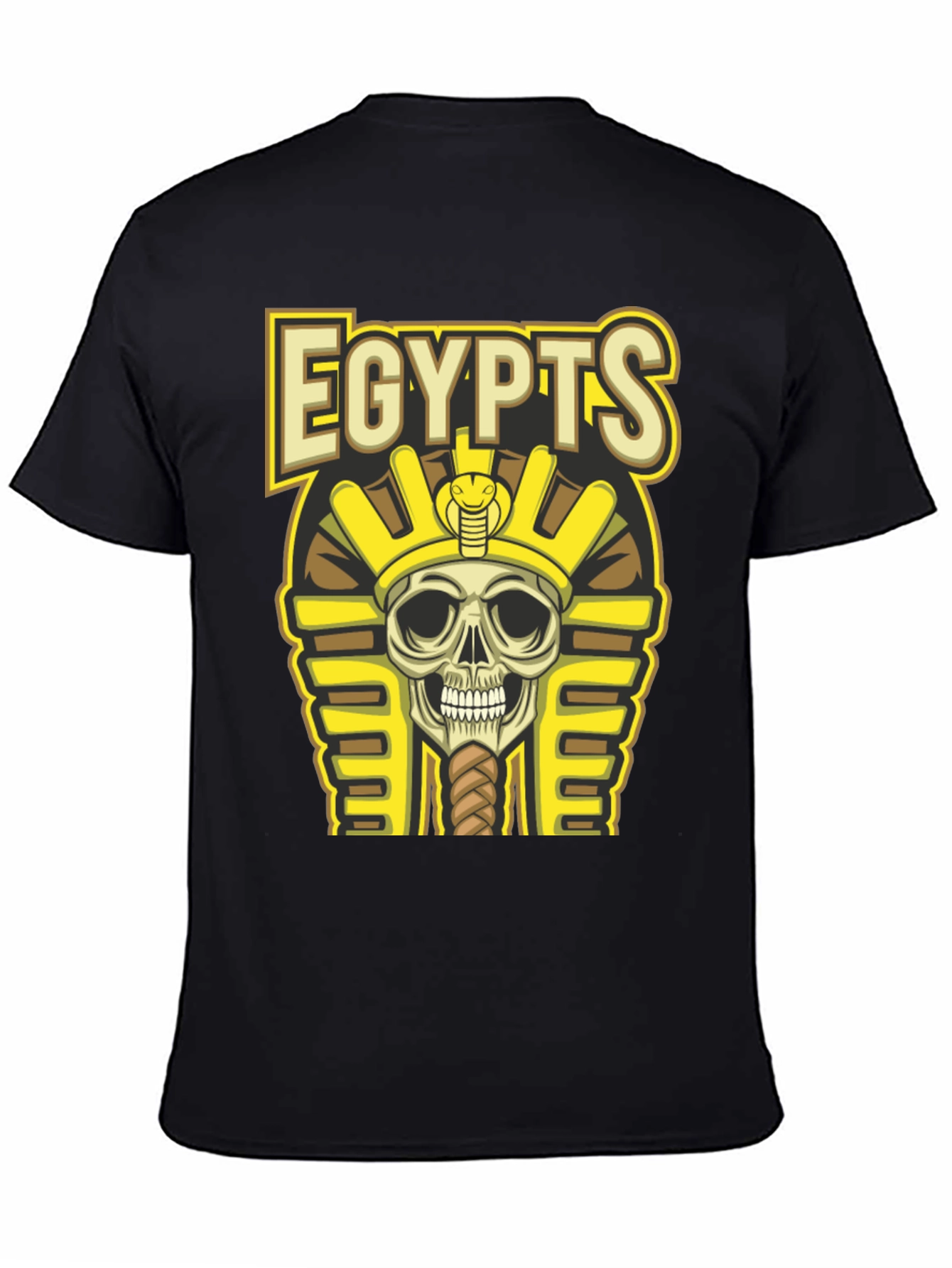 Egypts Skull Pharaoh Graphic Black T-Shirt