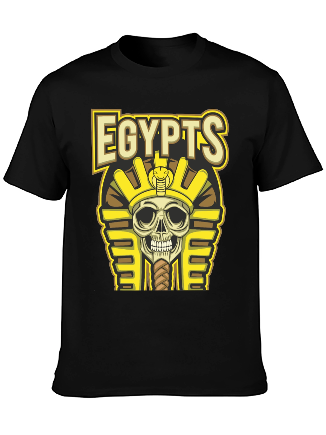Egypts Skull Pharaoh Graphic Black T-Shirt