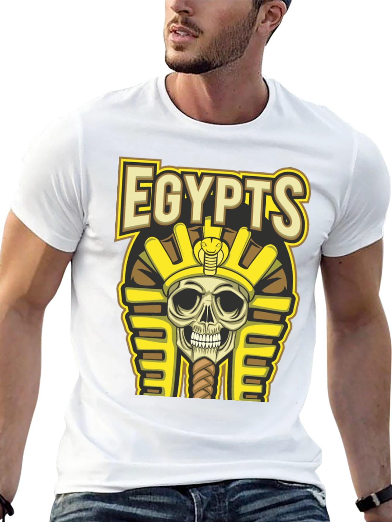 Egypts Skull Pharaoh Graphic Black T-Shirt