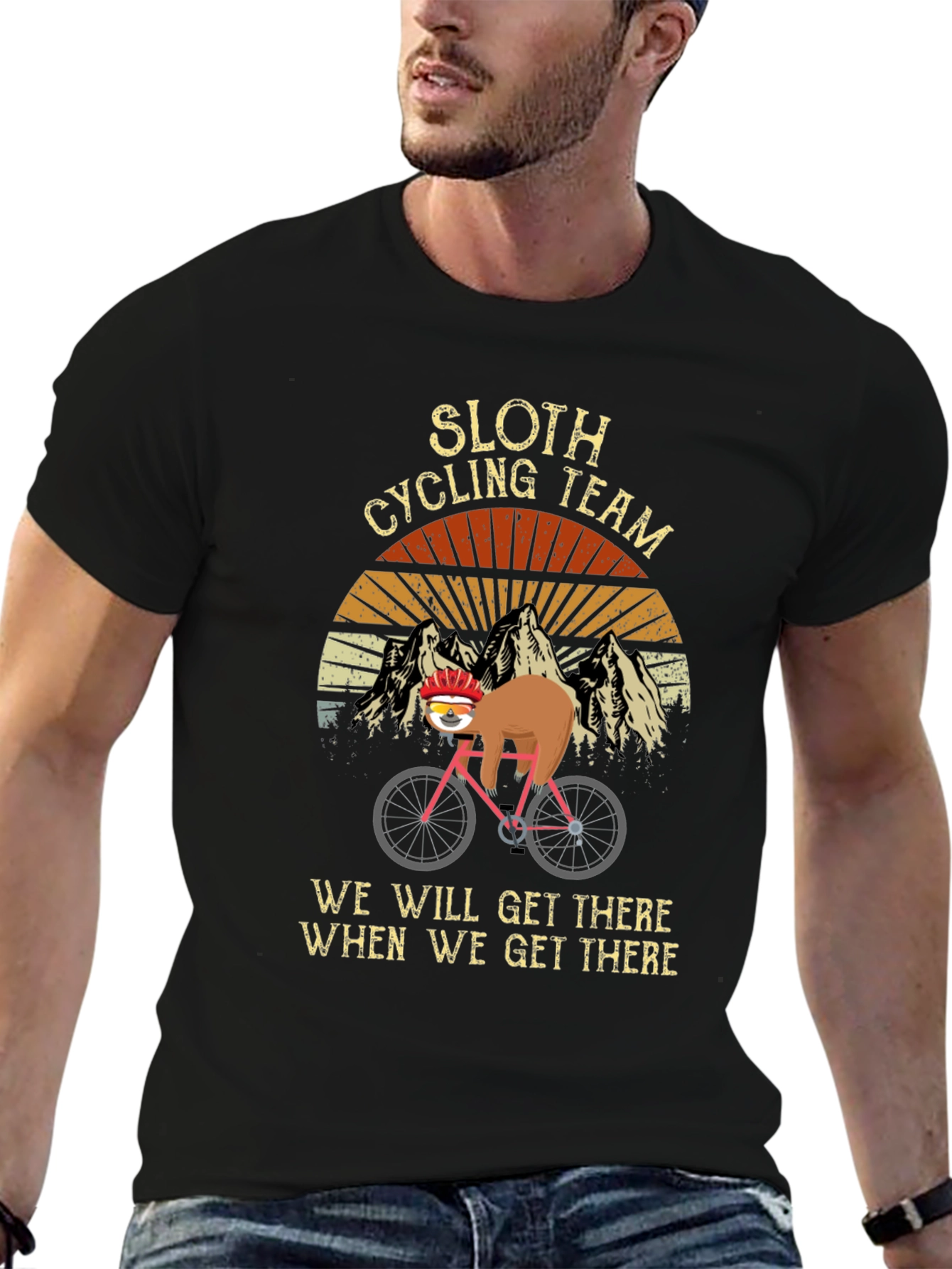 Sloth Cycling Team T-Shirt - We Will Get There