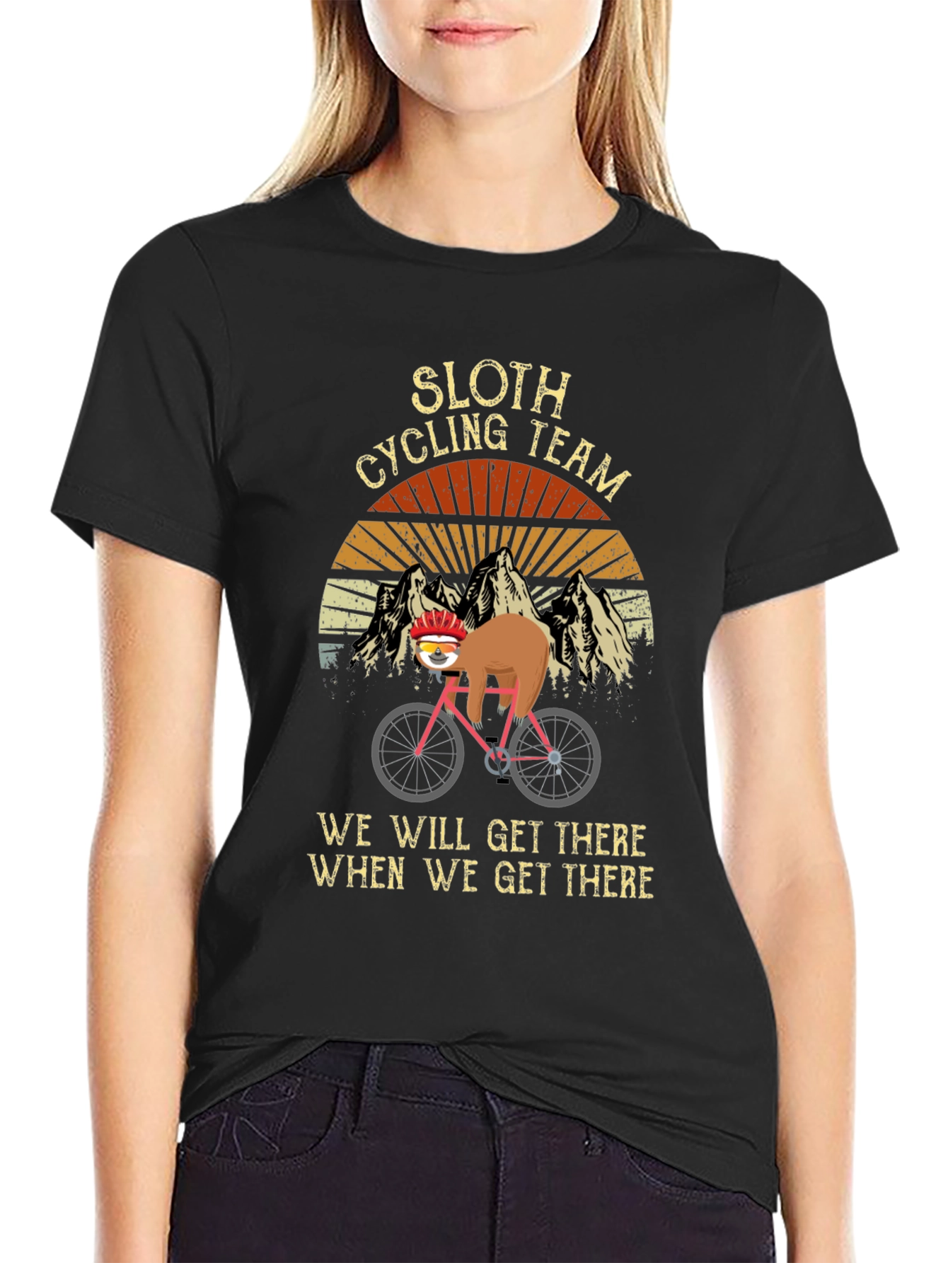 Sloth Cycling Team T-Shirt - We Will Get There