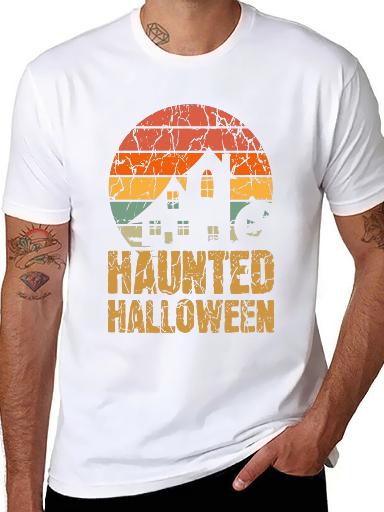 Haunted Halloween Retro T-Shirt