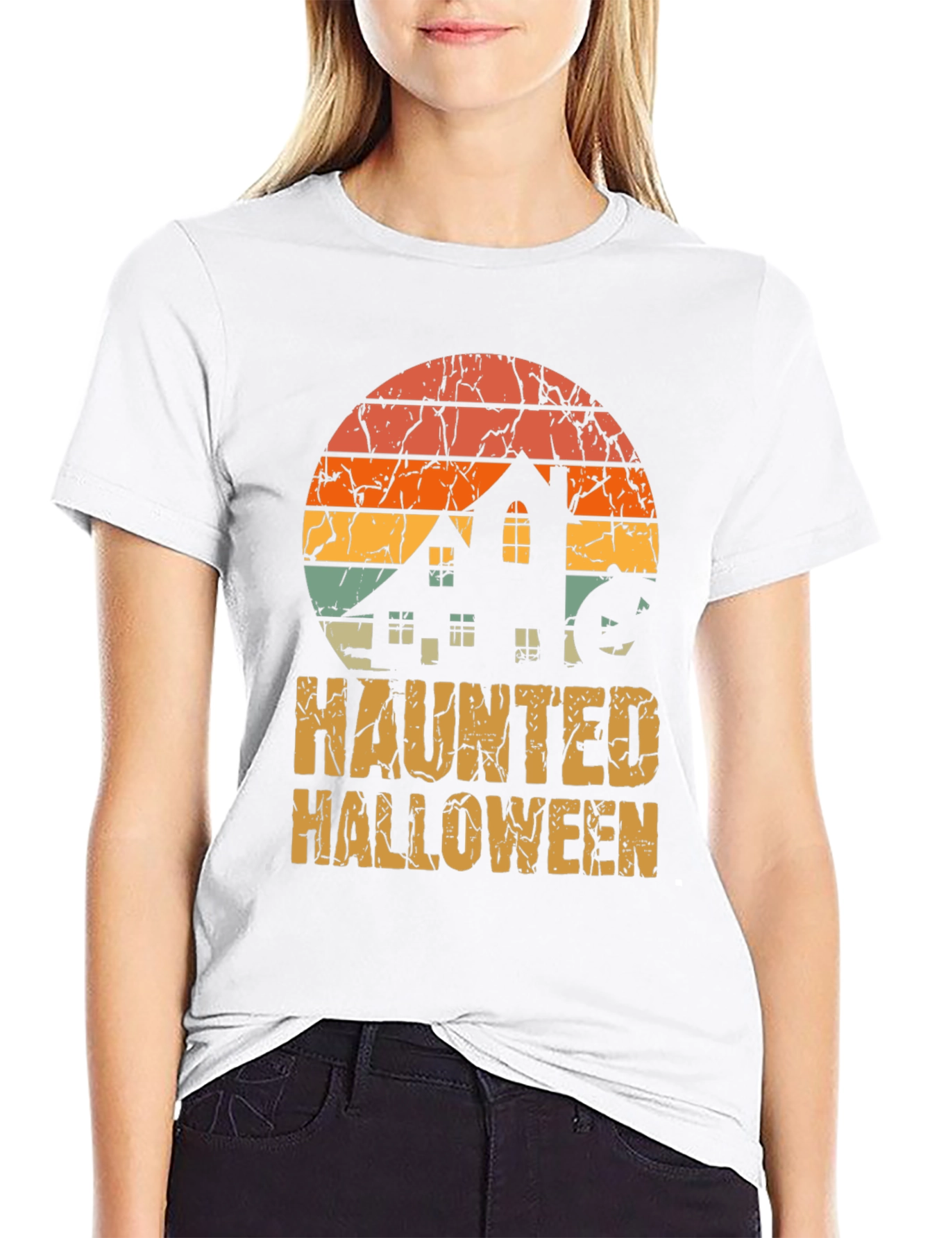 Haunted Halloween Retro T-Shirt