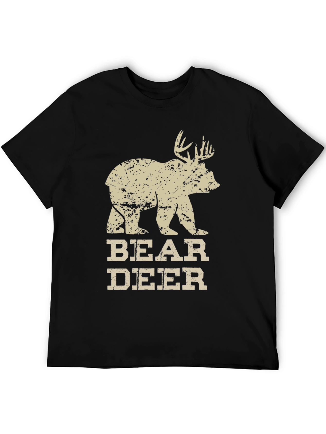 Bear Deer Graphic T-Shirt - Novelty Animal Tee
