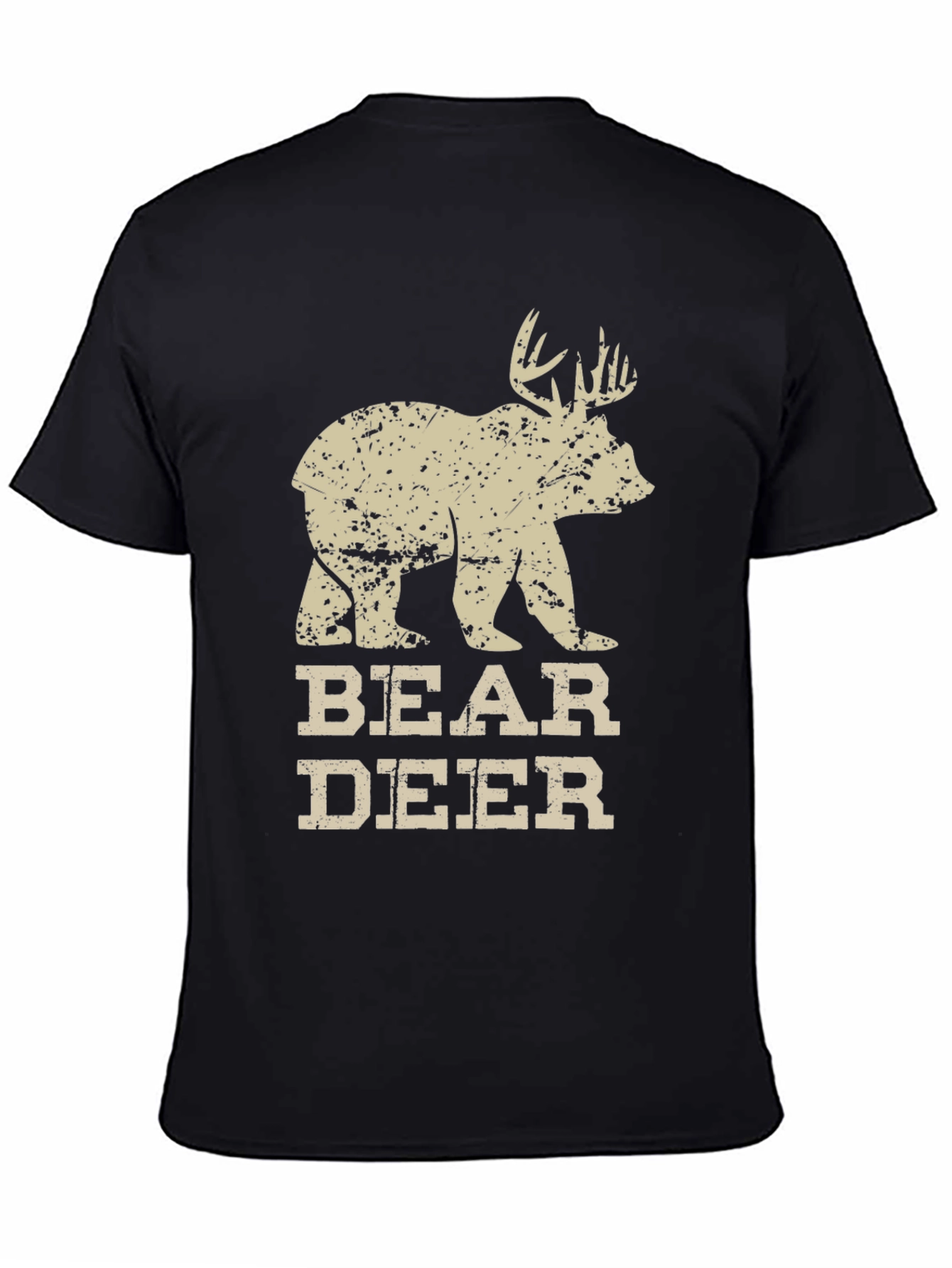 Bear Deer Graphic T-Shirt - Novelty Animal Tee