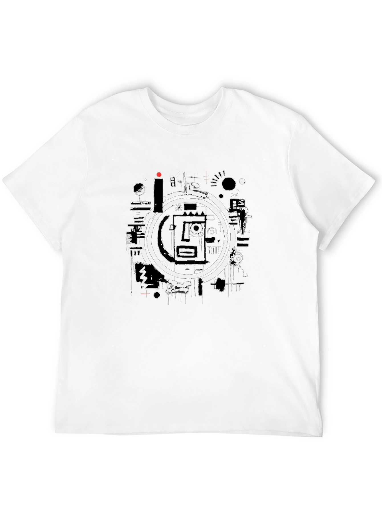 Abstract Graphic Print Black Crew Neck T-Shirt