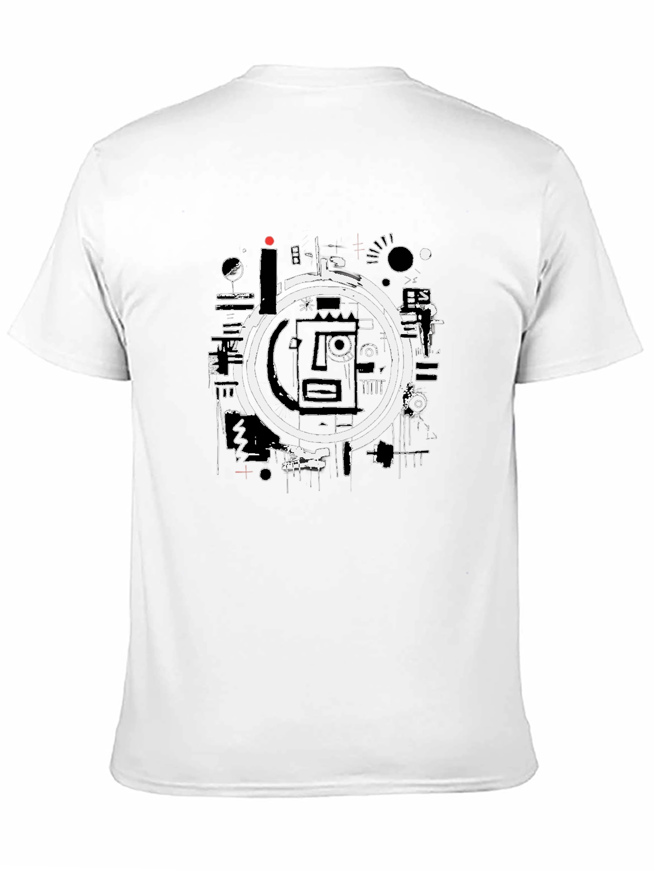 Abstract Graphic Print Black Crew Neck T-Shirt