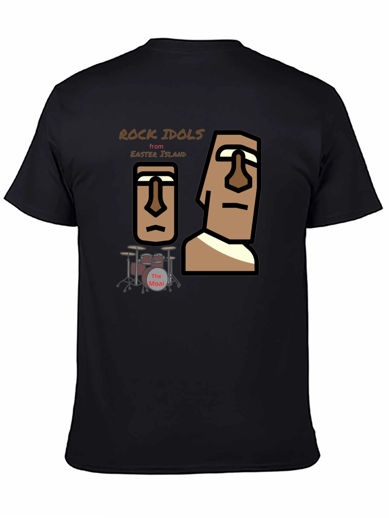 Rock Idols from Easter Island Black T-Shirt