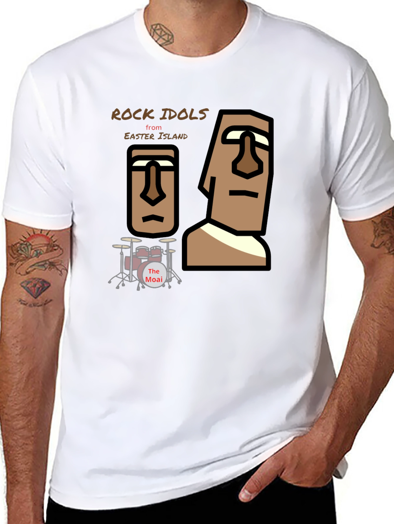 Rock Idols from Easter Island Black T-Shirt