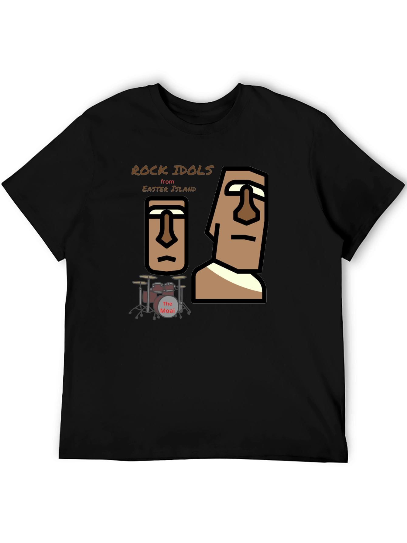 Rock Idols from Easter Island Black T-Shirt