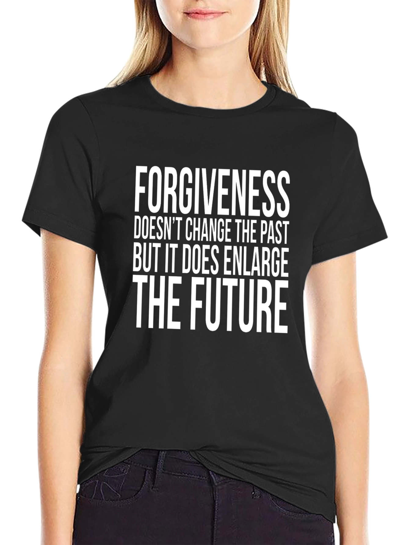 Forgiveness Enlarges The Future Black Graphic T-Shirt