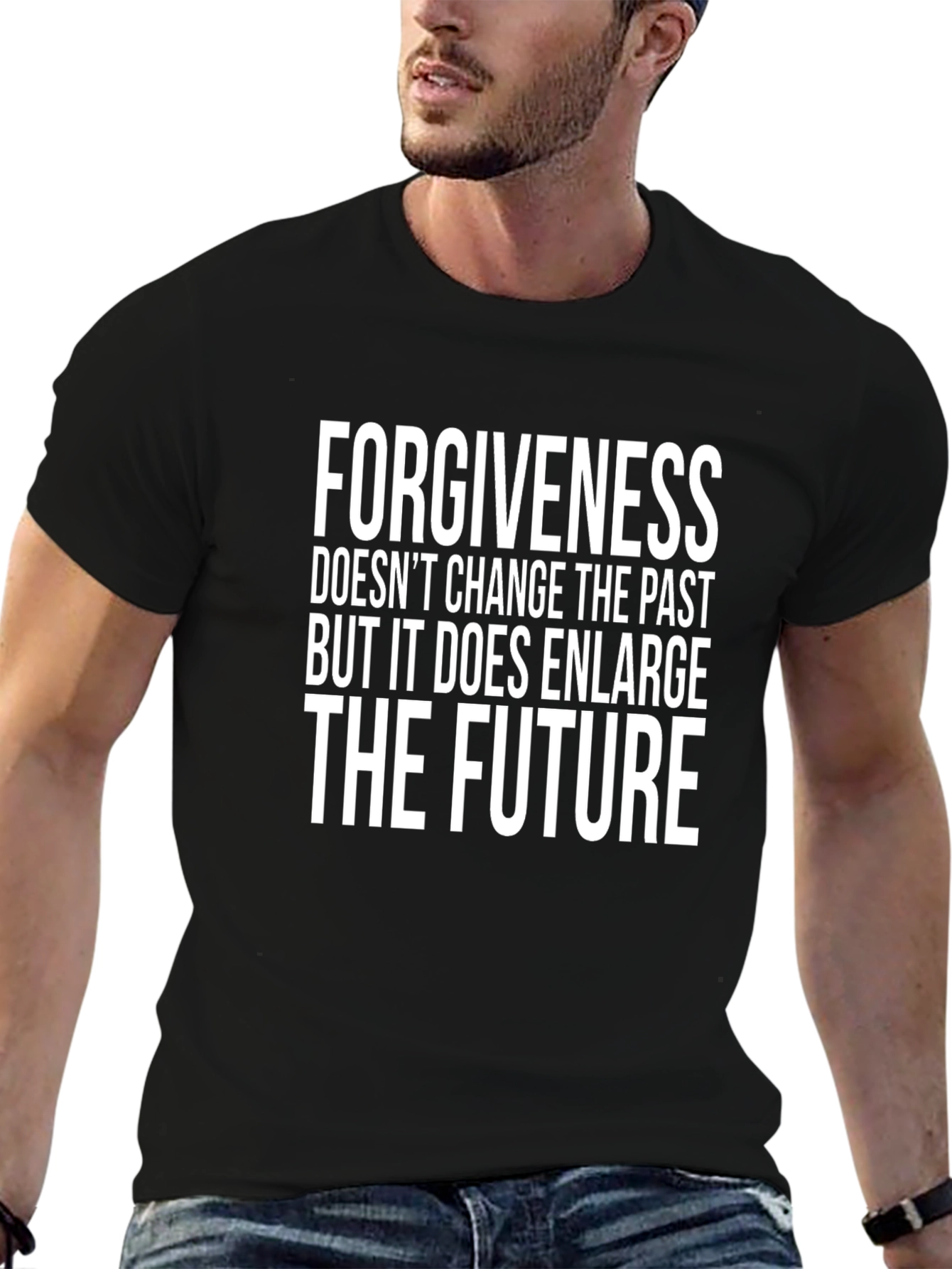 Forgiveness Enlarges The Future Black Graphic T-Shirt