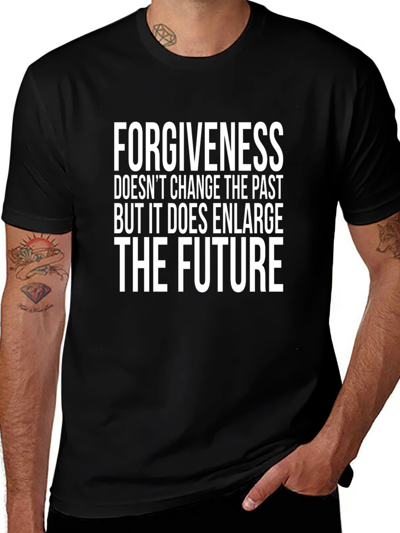 Forgiveness Enlarges The Future Black Graphic T-Shirt