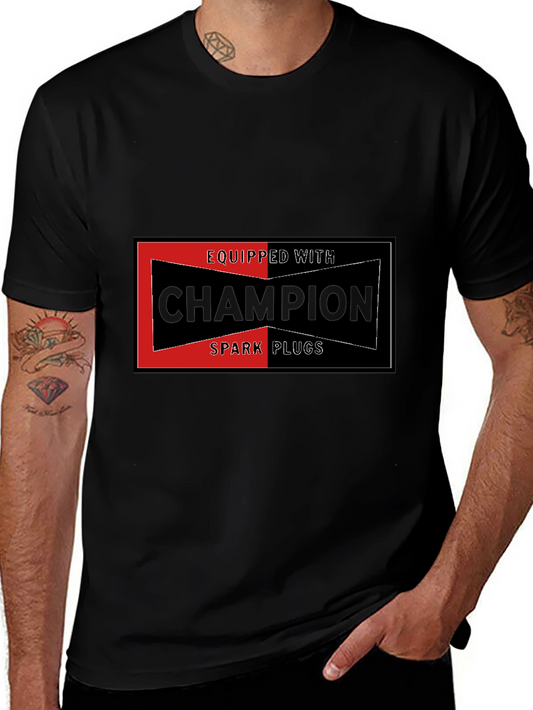 Champion Spark Plugs T-Shirt - Automotive Enthusiast Tee