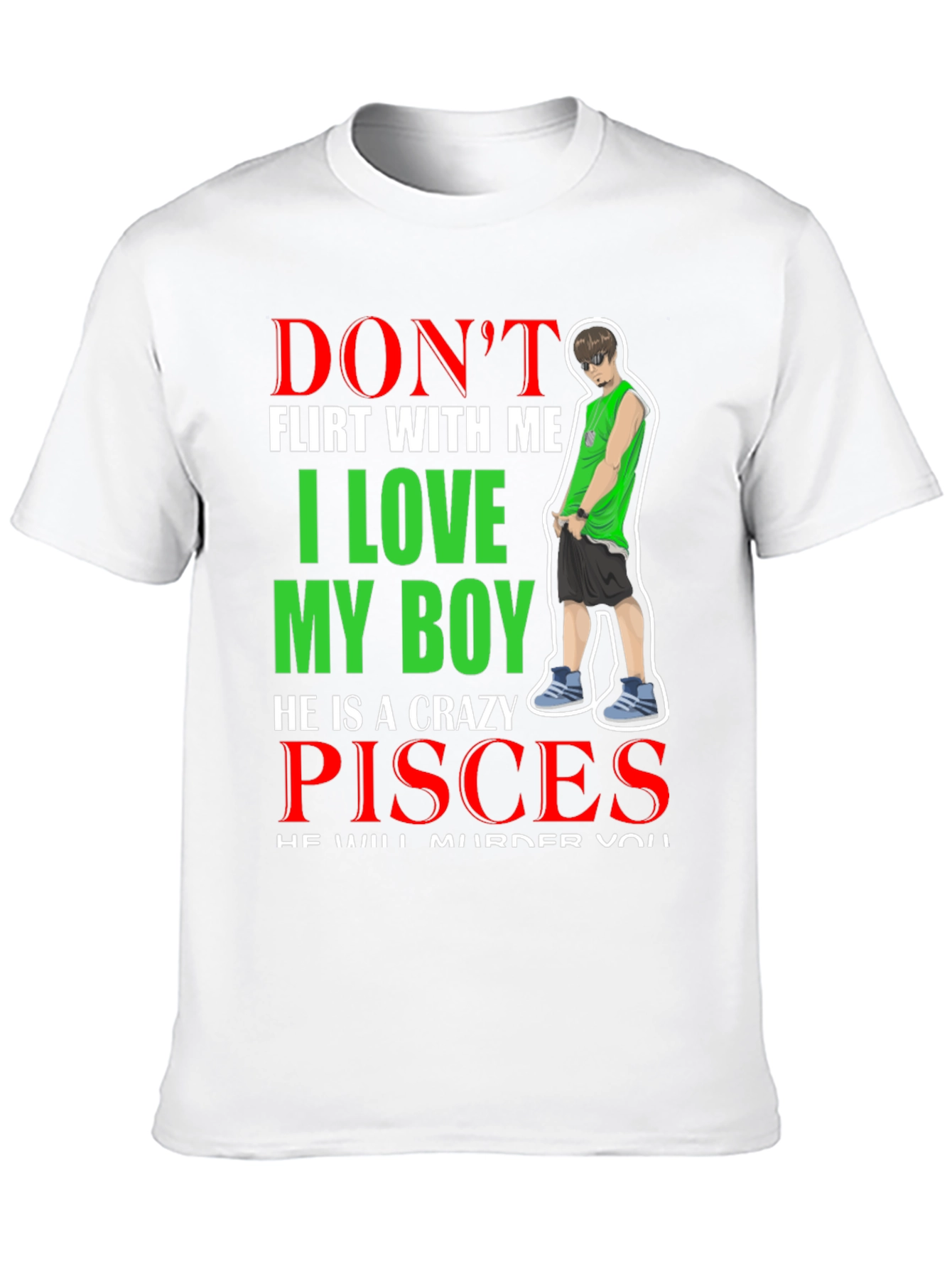 Crazy Pisces Boy Graphic T-Shirt