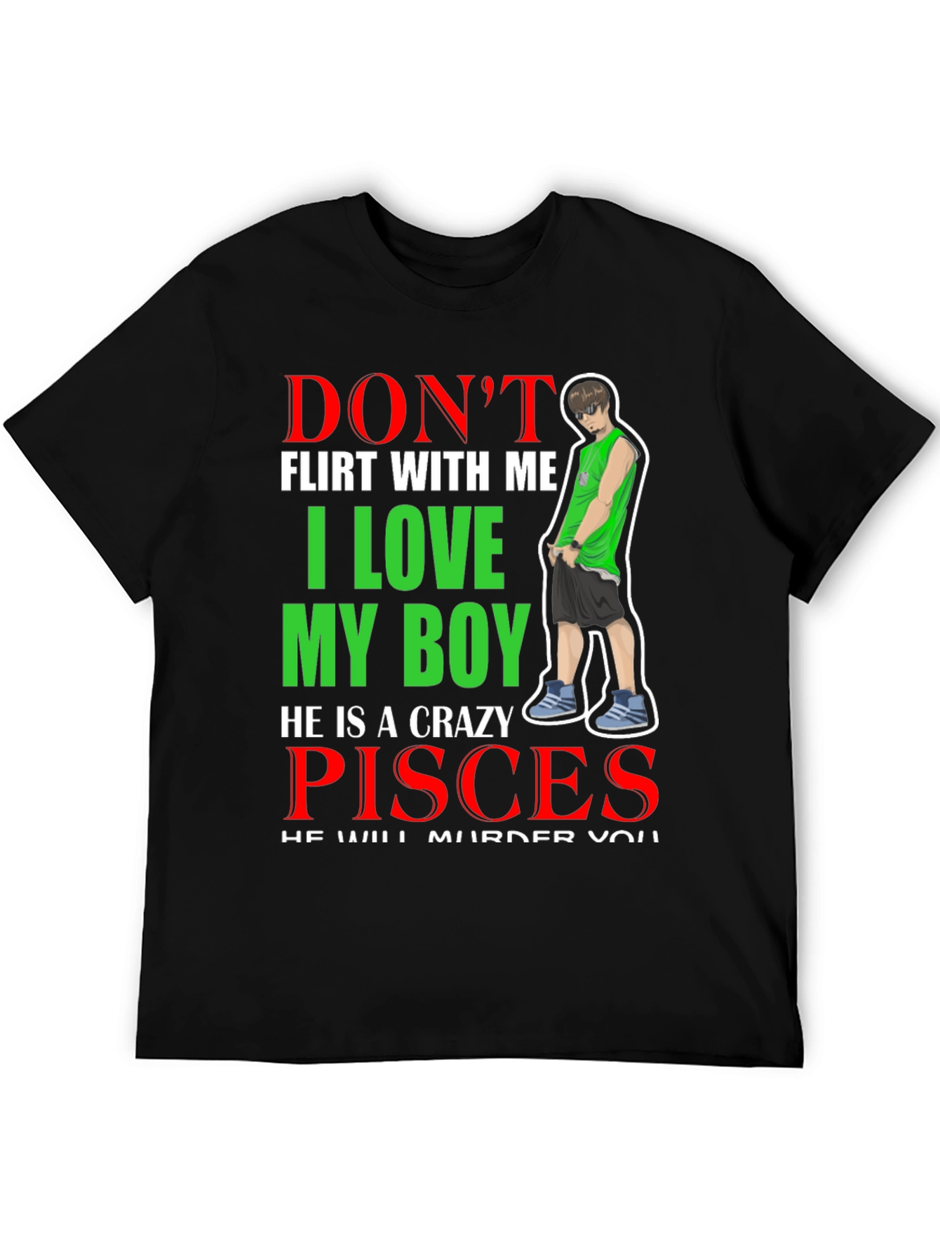 Crazy Pisces Boy Graphic T-Shirt