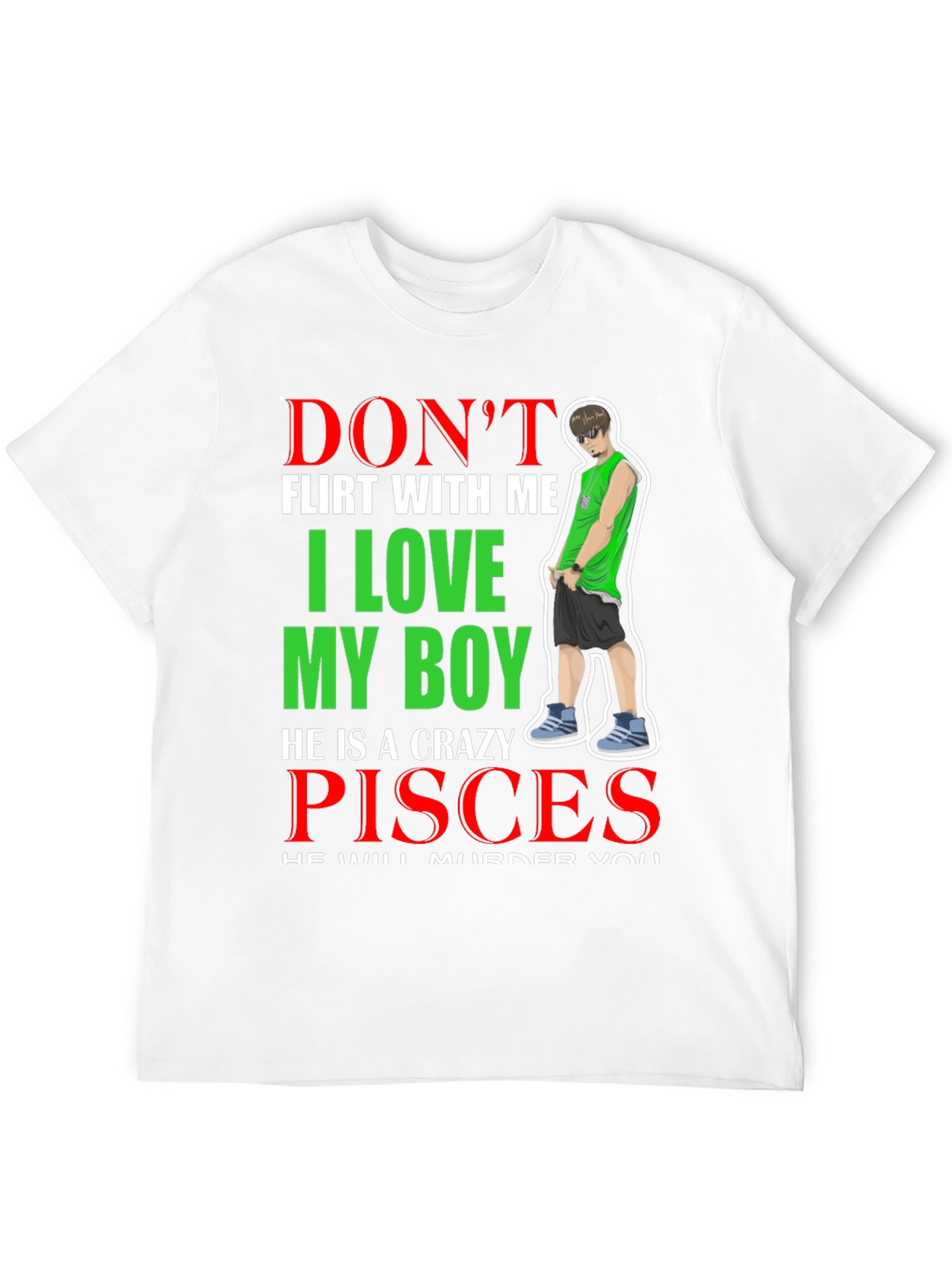 Crazy Pisces Boy Graphic T-Shirt