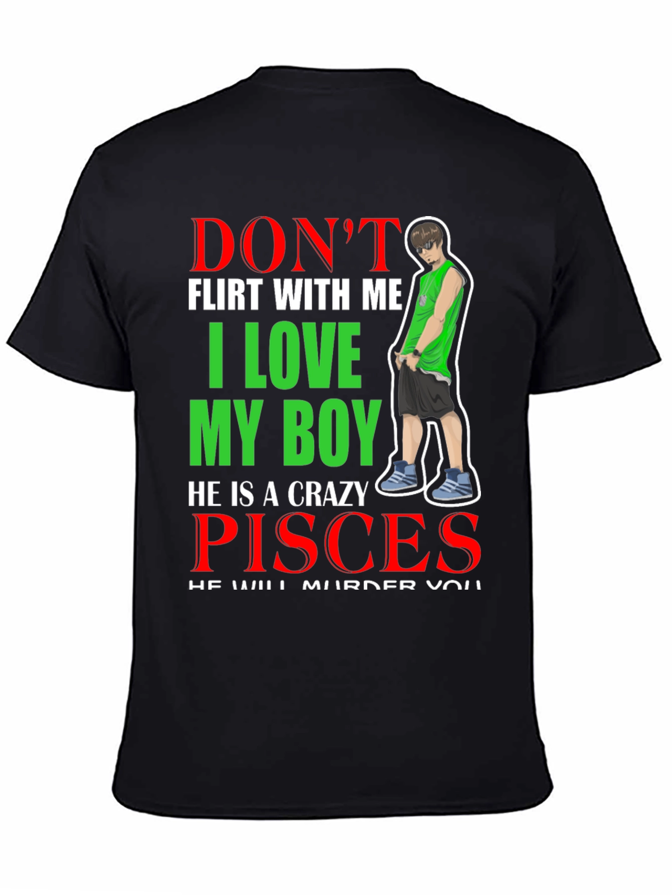 Crazy Pisces Boy Graphic T-Shirt