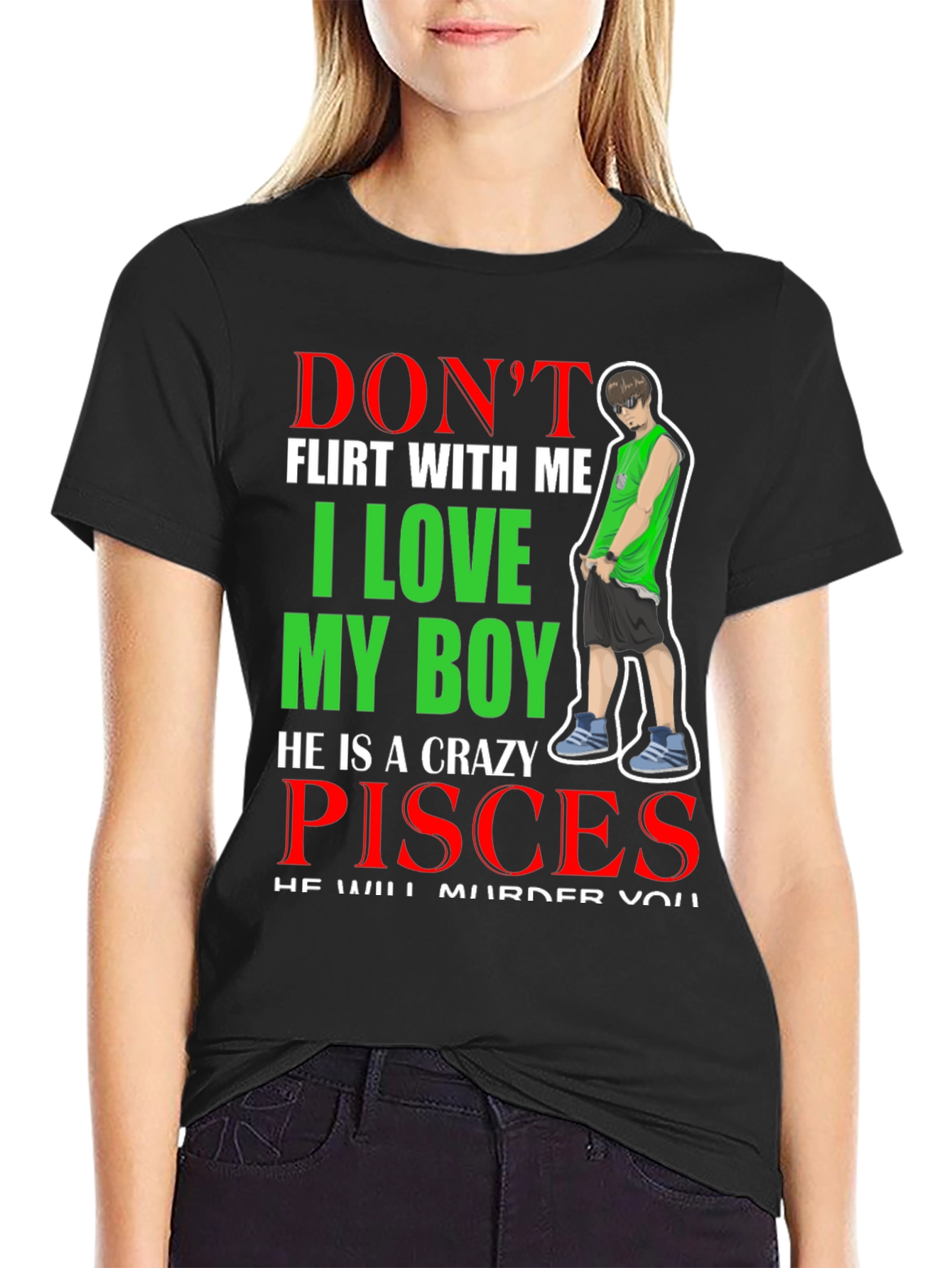 Crazy Pisces Boy Graphic T-Shirt