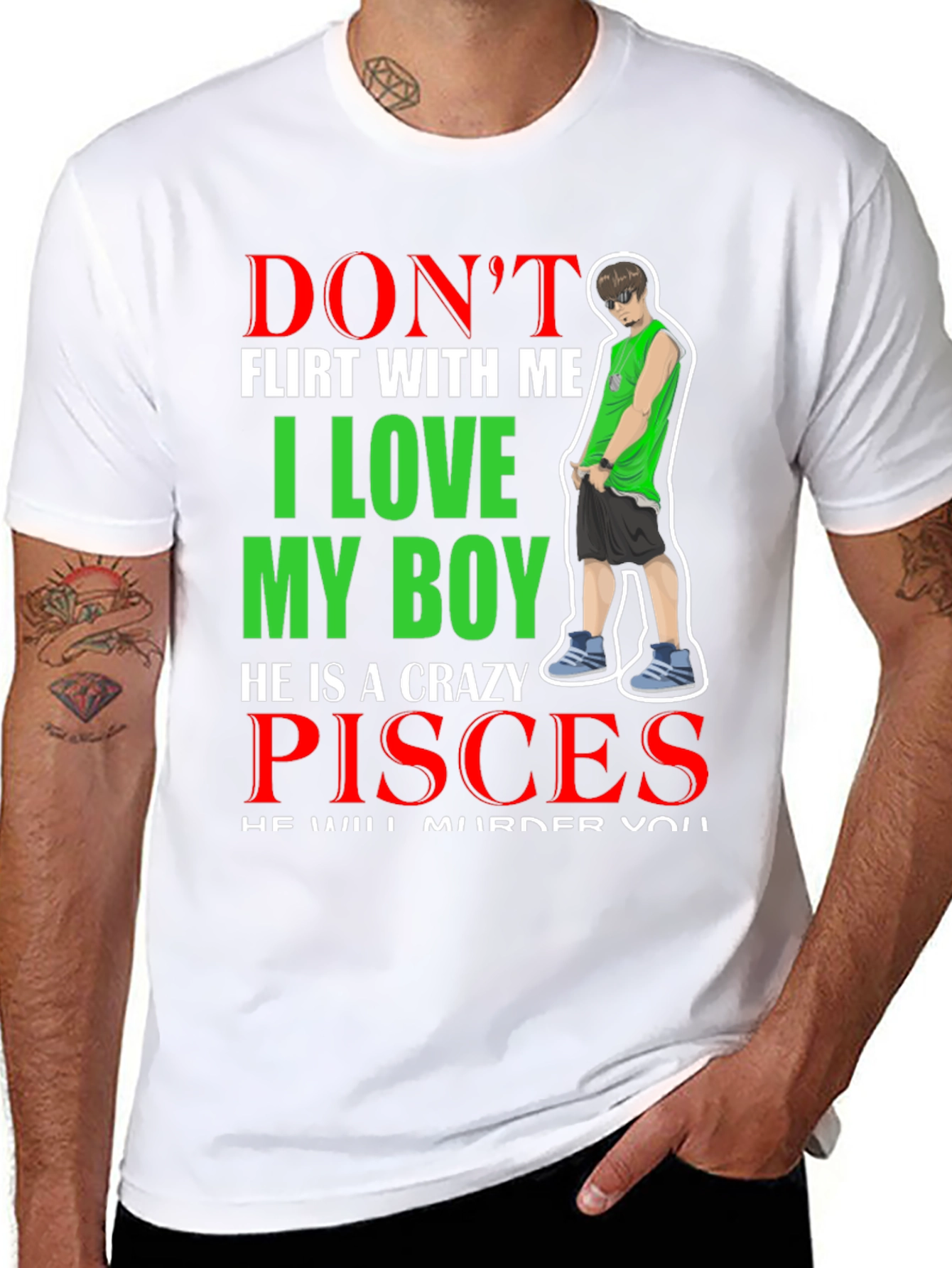 Crazy Pisces Boy Graphic T-Shirt