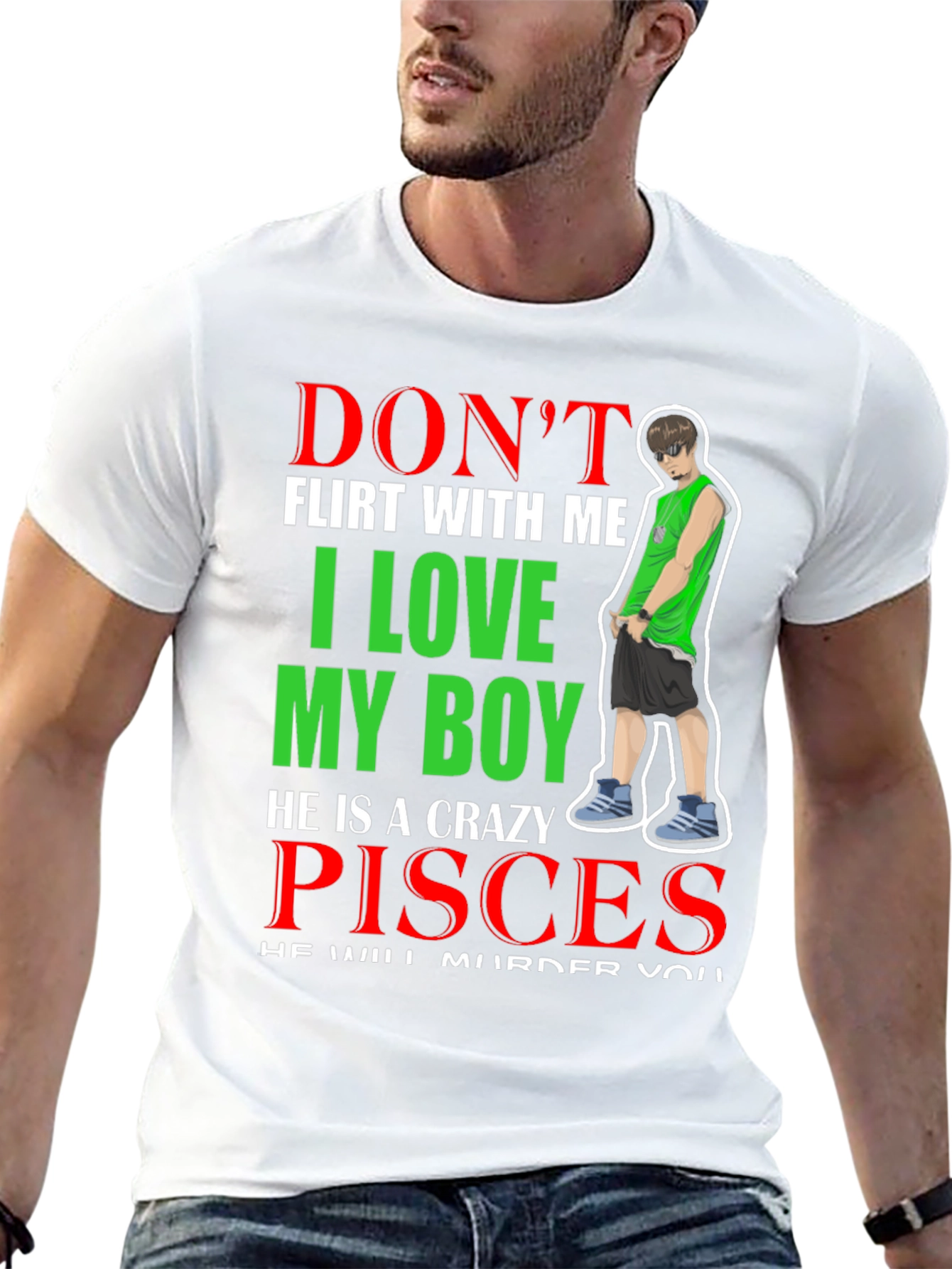 Crazy Pisces Boy Graphic T-Shirt