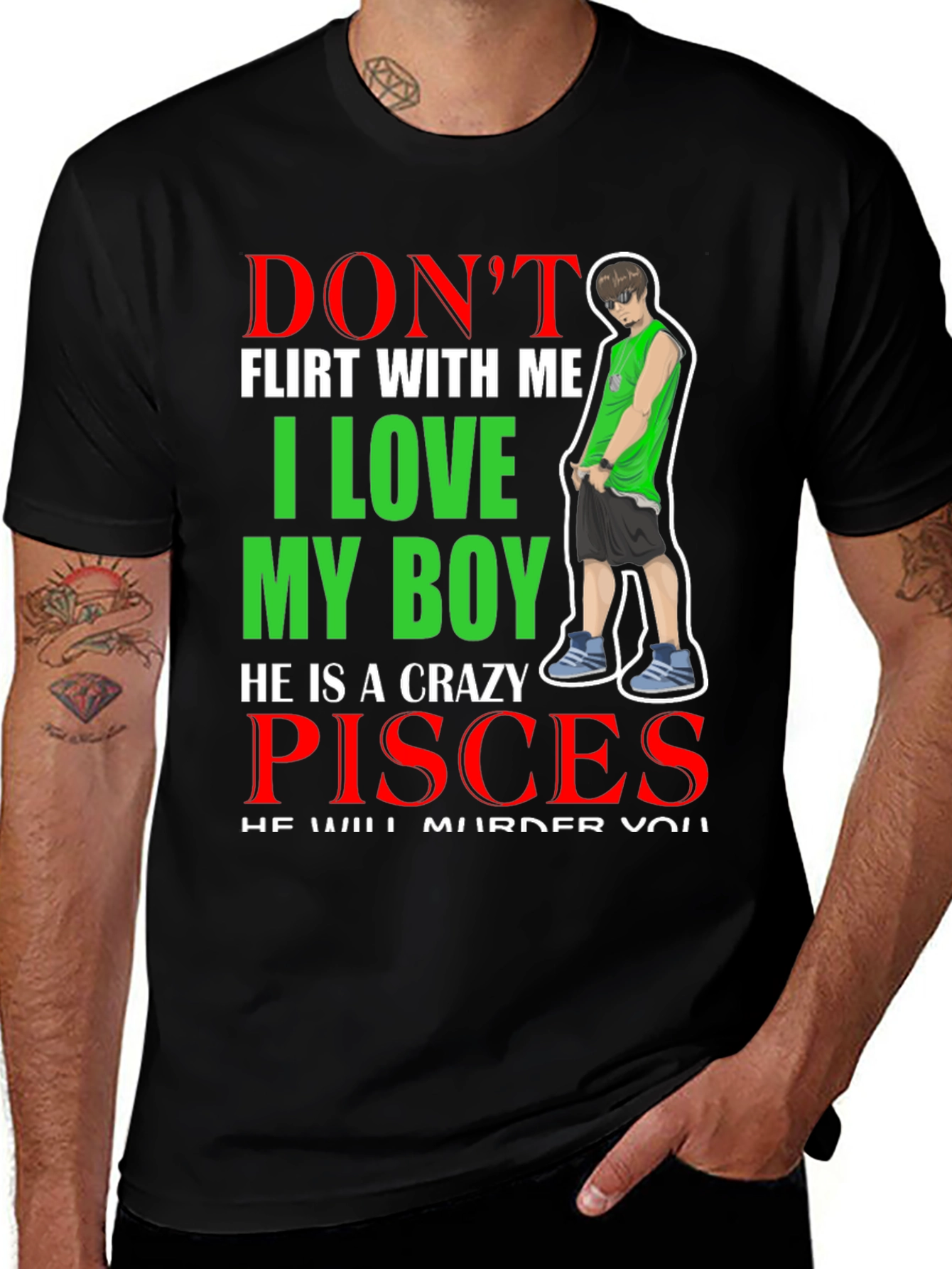 Crazy Pisces Boy Graphic T-Shirt