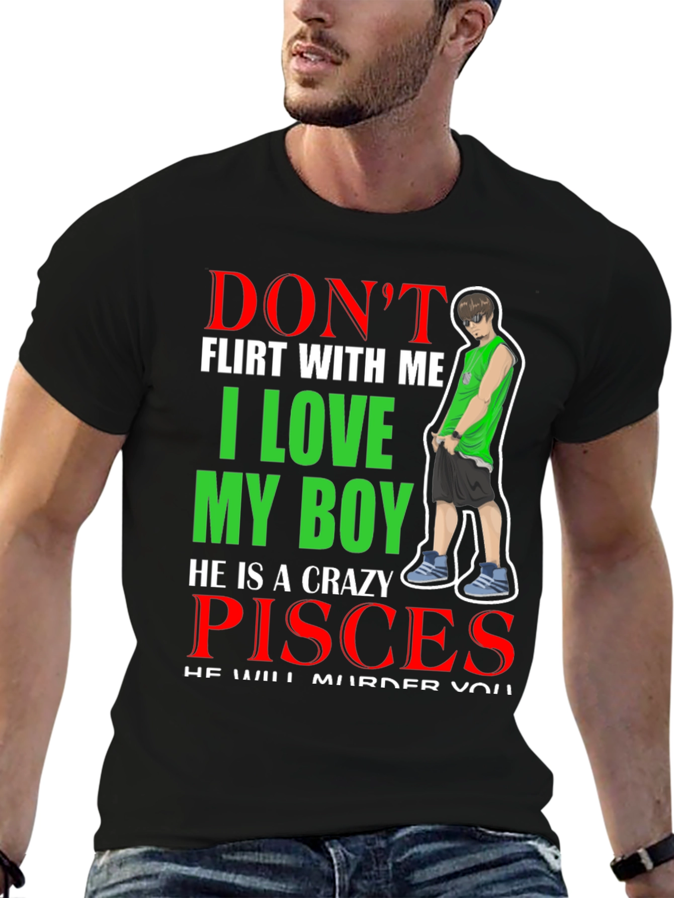 Crazy Pisces Boy Graphic T-Shirt