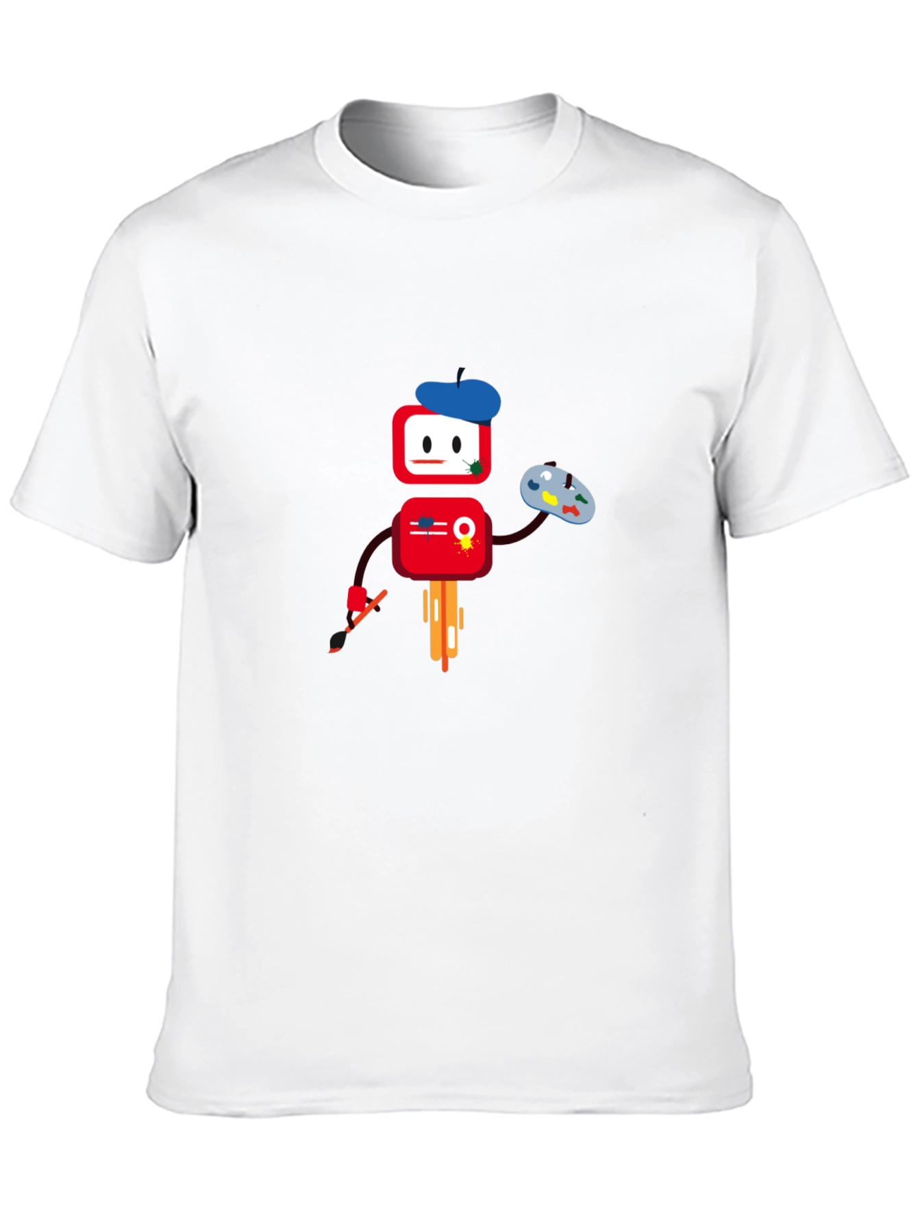 Artistic Robot Graphic T-Shirt - Black