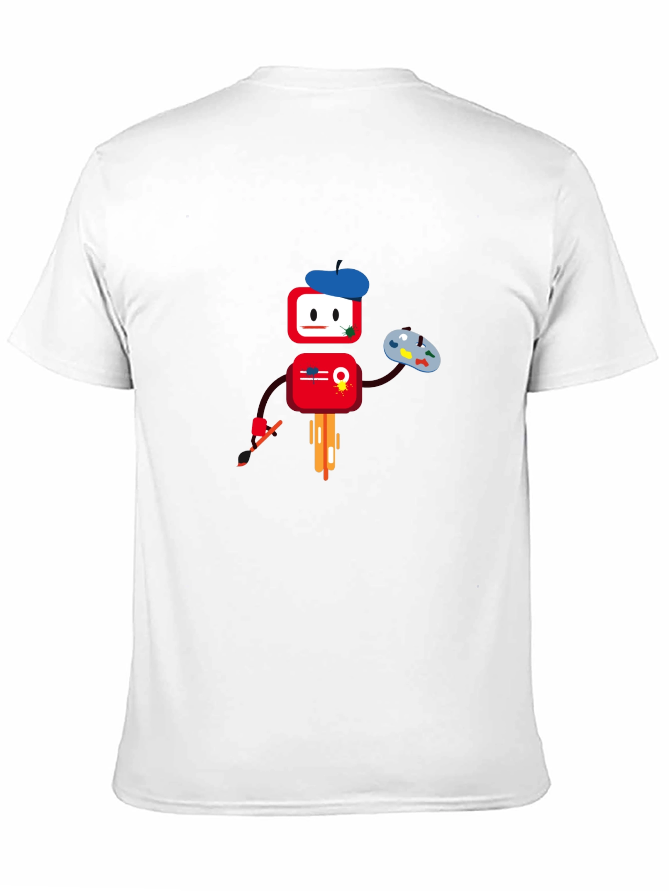 Artistic Robot Graphic T-Shirt - Black
