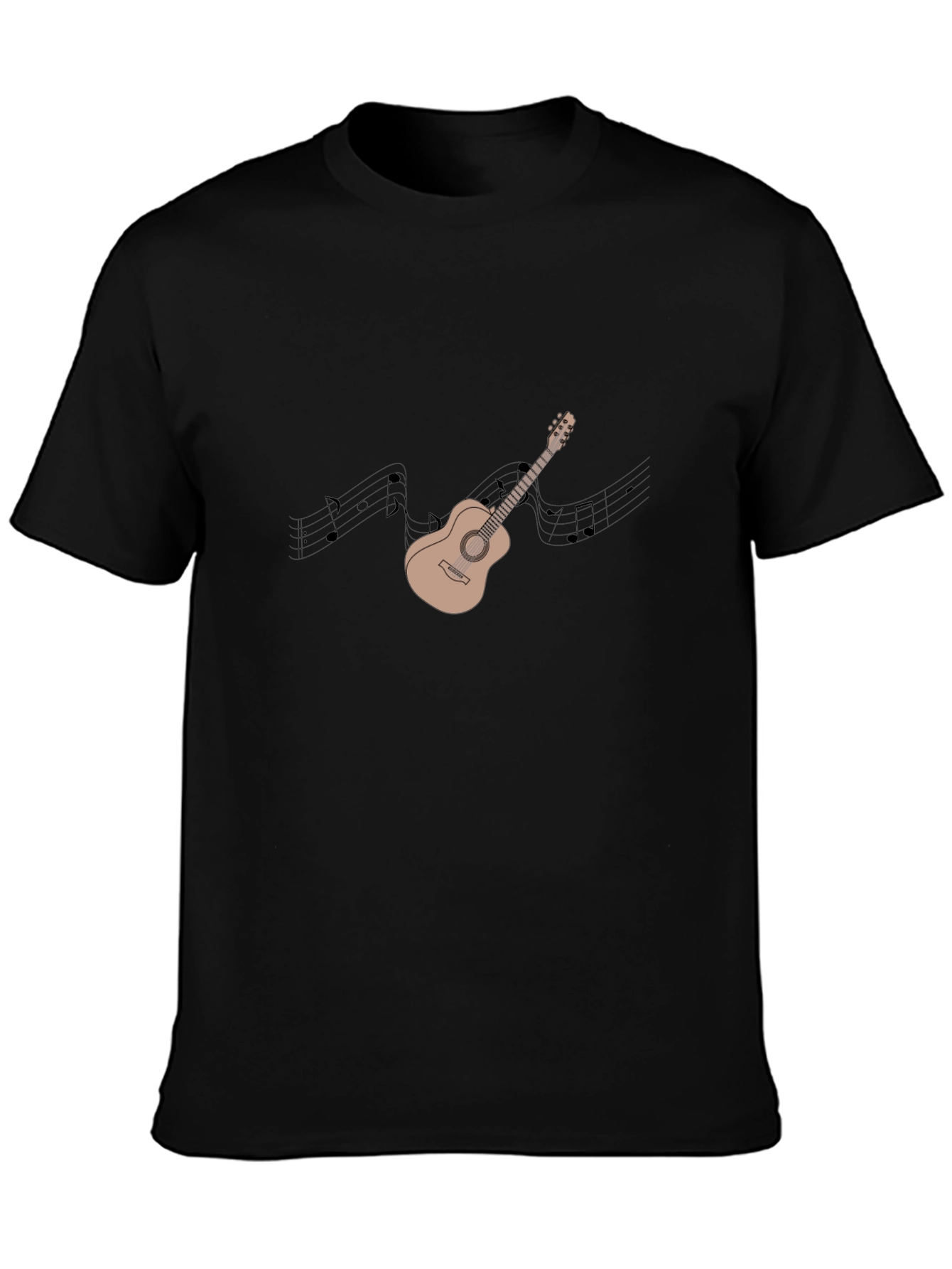 Guitar Graphic Black T-Shirt - Music Lover Tee
