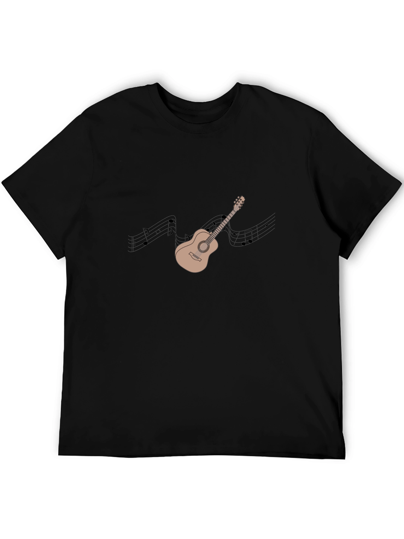 Guitar Graphic Black T-Shirt - Music Lover Tee