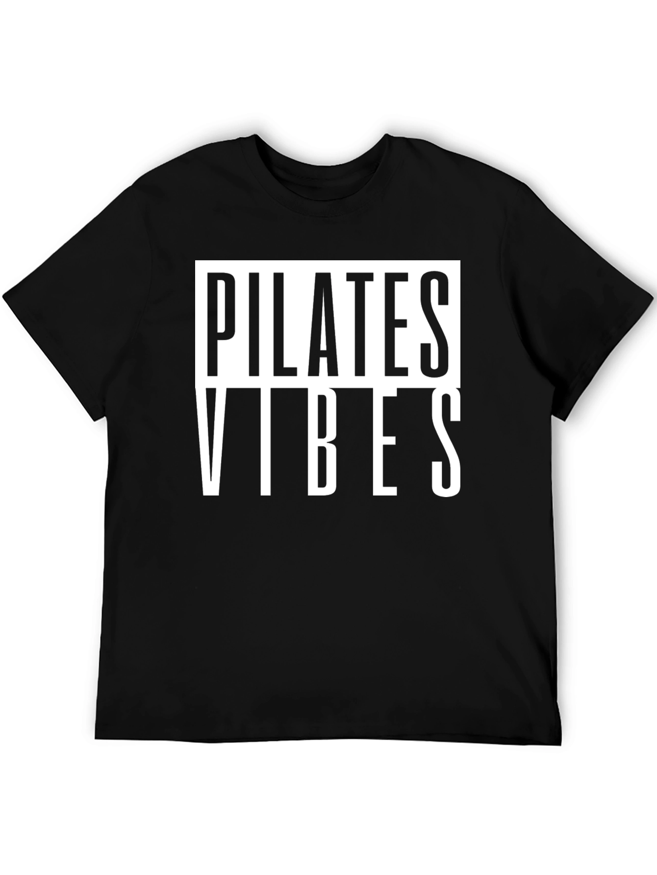 Pilates Vibes Graphic Tee - Black Cotton T-Shirt