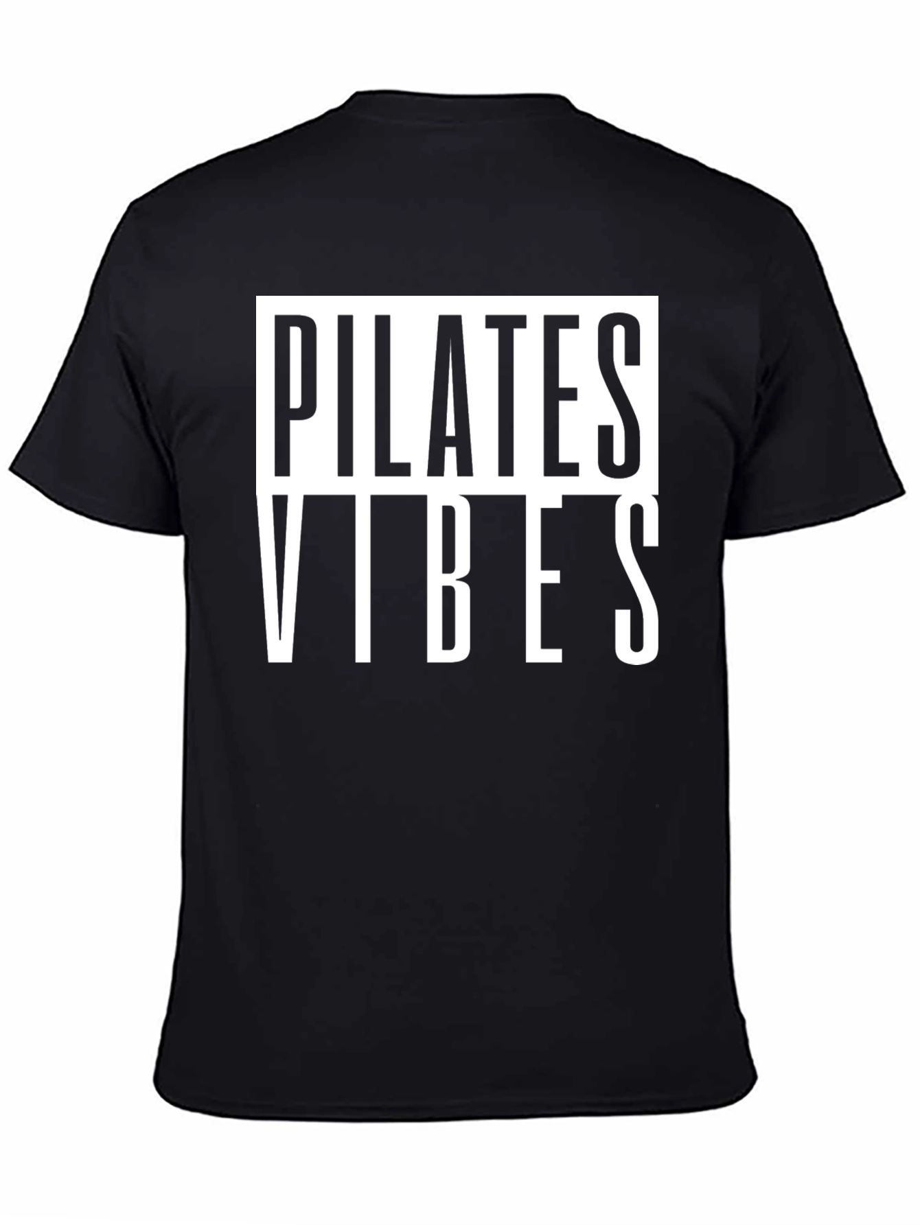 Pilates Vibes Graphic Tee - Black Cotton T-Shirt