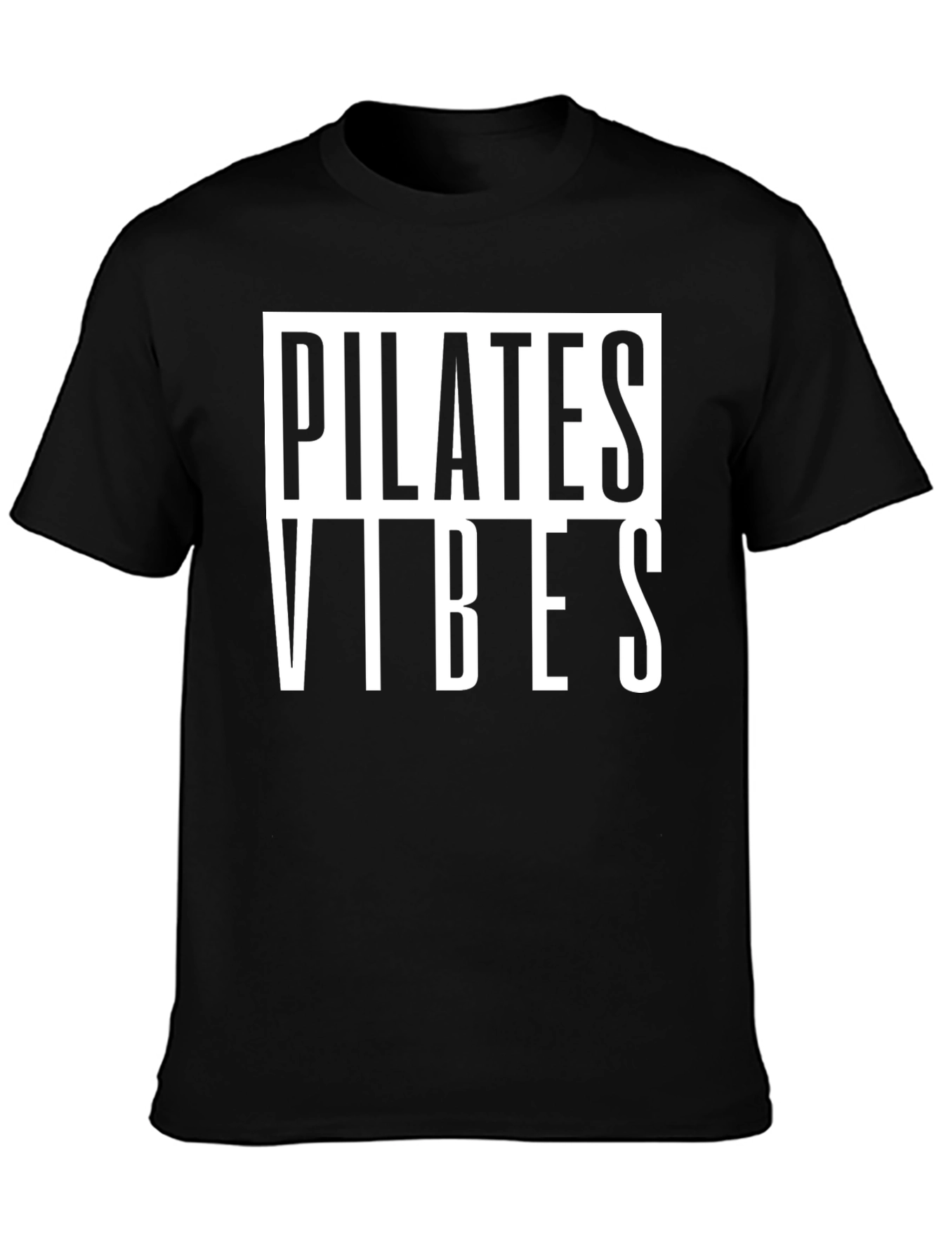 Pilates Vibes Graphic Tee - Black Cotton T-Shirt