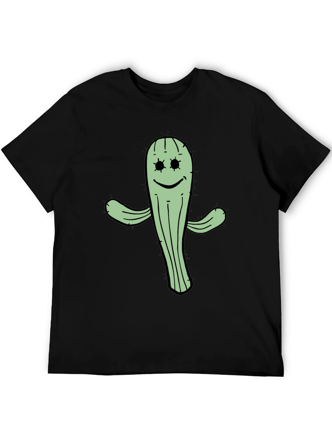 Cactus Graphic Tee - Black Cotton T-Shirt