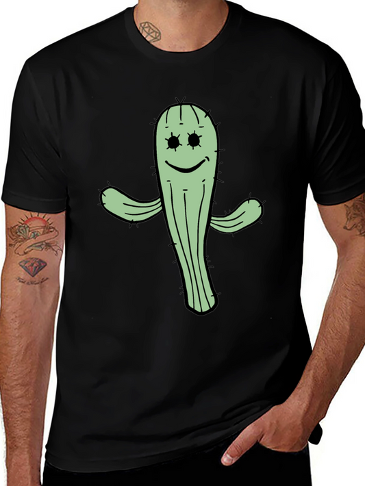 Cactus Graphic Tee - Black Cotton T-Shirt