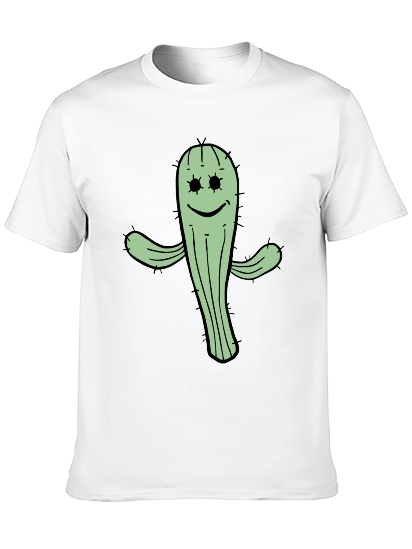 Cactus Graphic Tee - Black Cotton T-Shirt