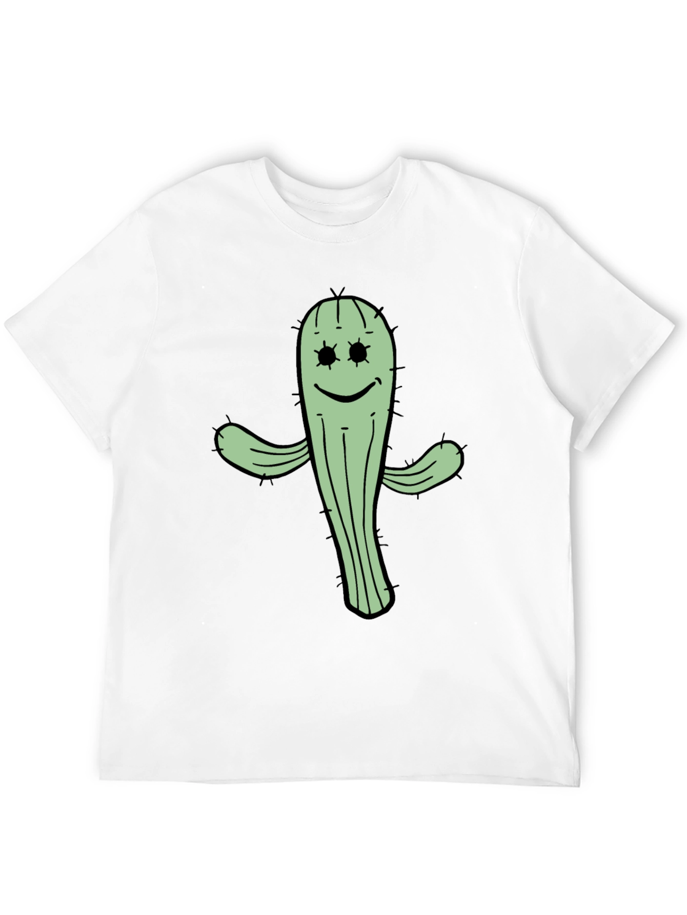 Cactus Graphic Tee - Black Cotton T-Shirt