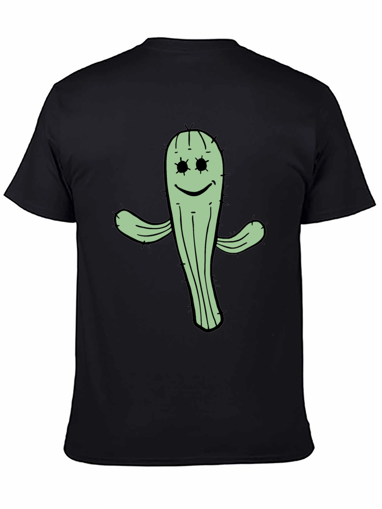 Cactus Graphic Tee - Black Cotton T-Shirt