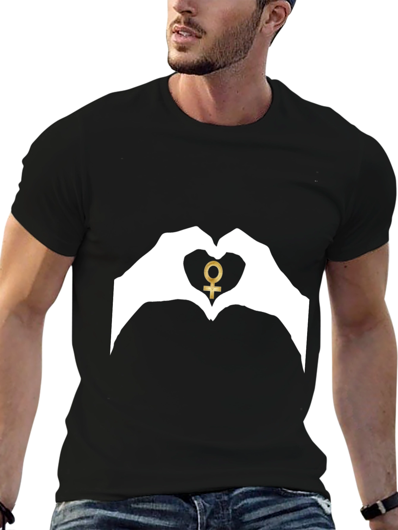 Venus Symbol Heart Hands Graphic Tee