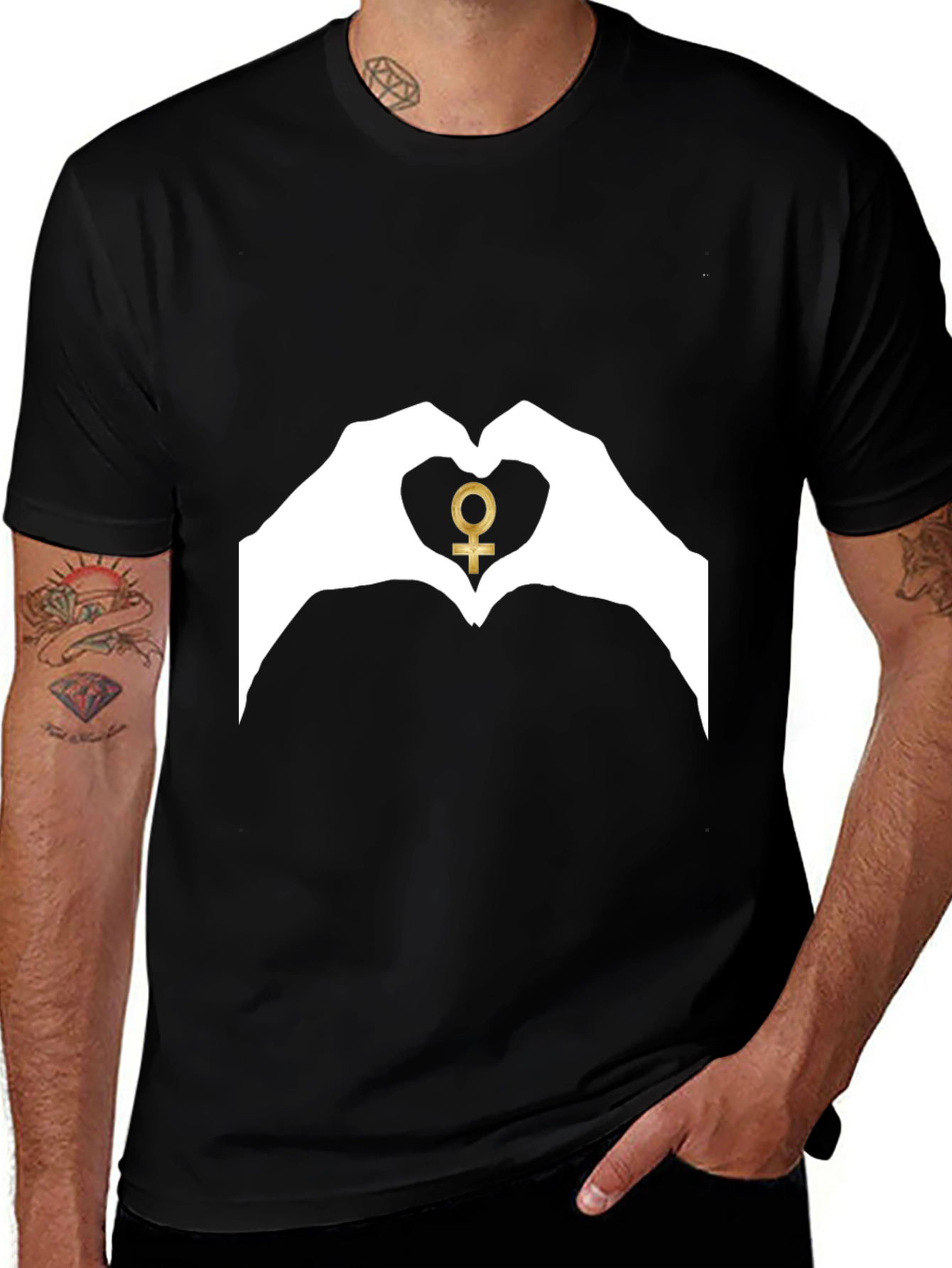 Venus Symbol Heart Hands Graphic Tee