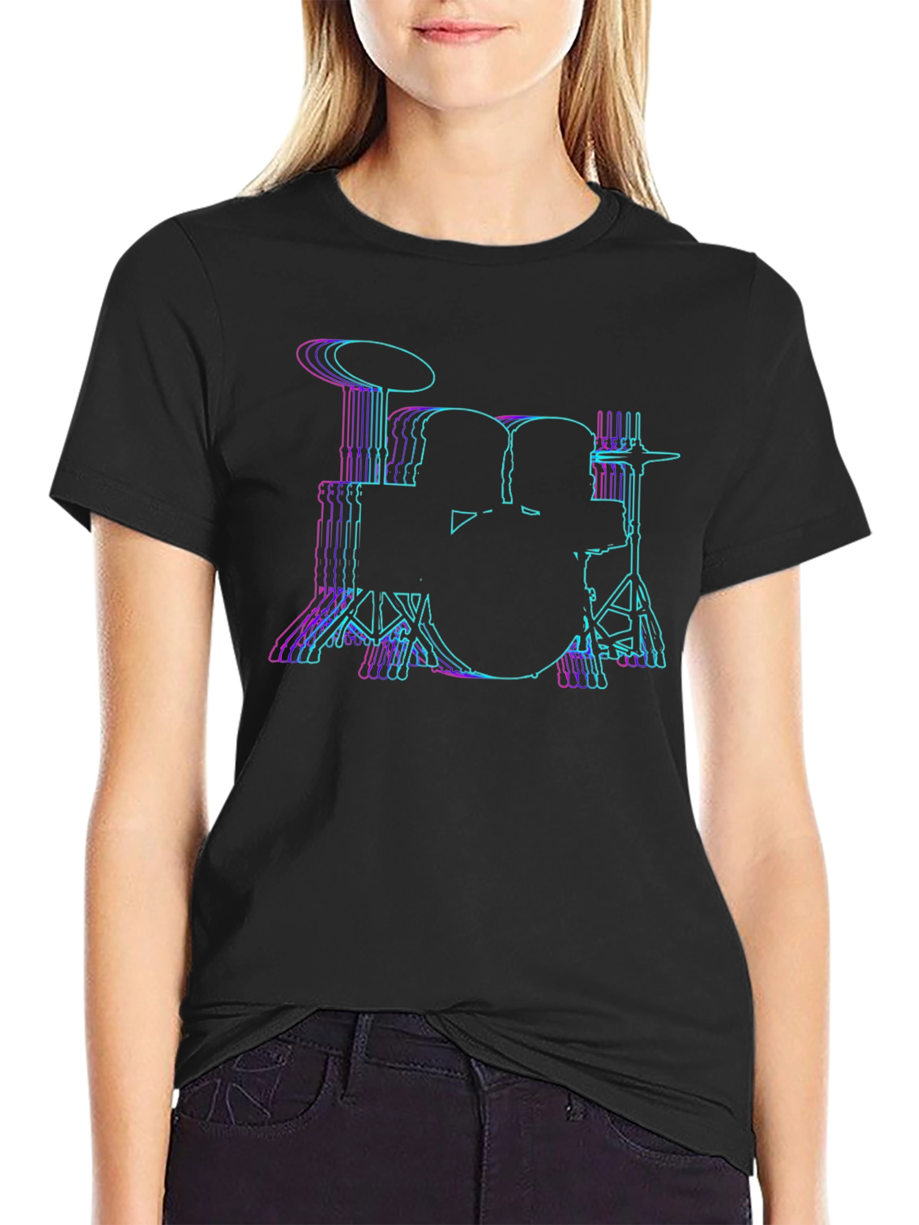 Vaporwave Drum Kit T-Shirt - Black